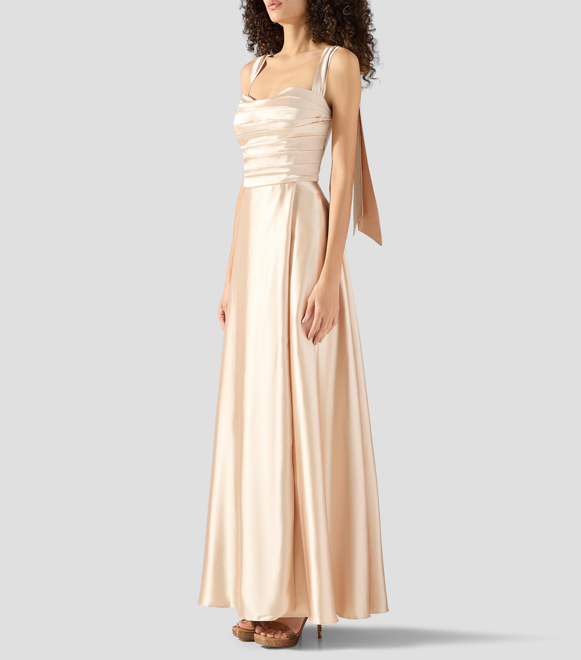 Vestido de fiesta largo liso Mujer