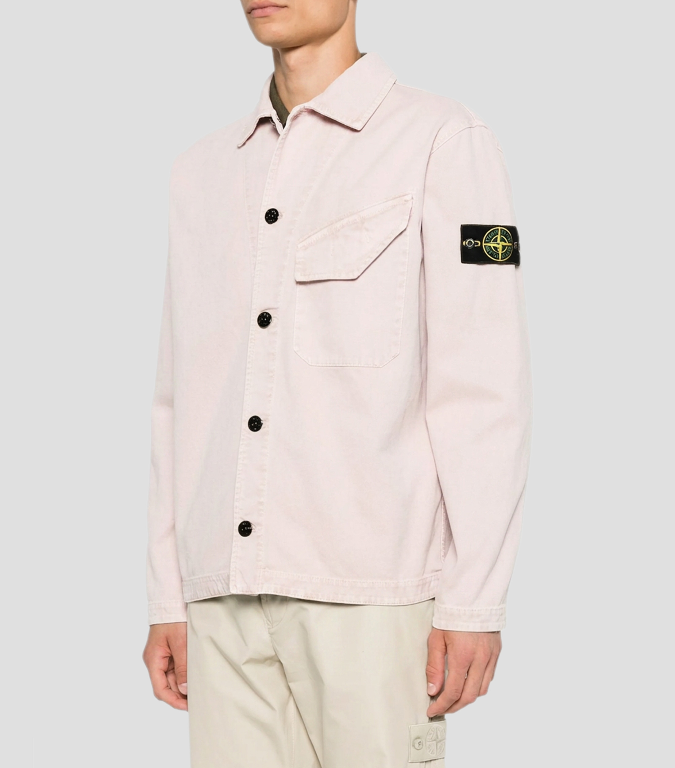 Sobrecamisa lisa manga larga Hombre