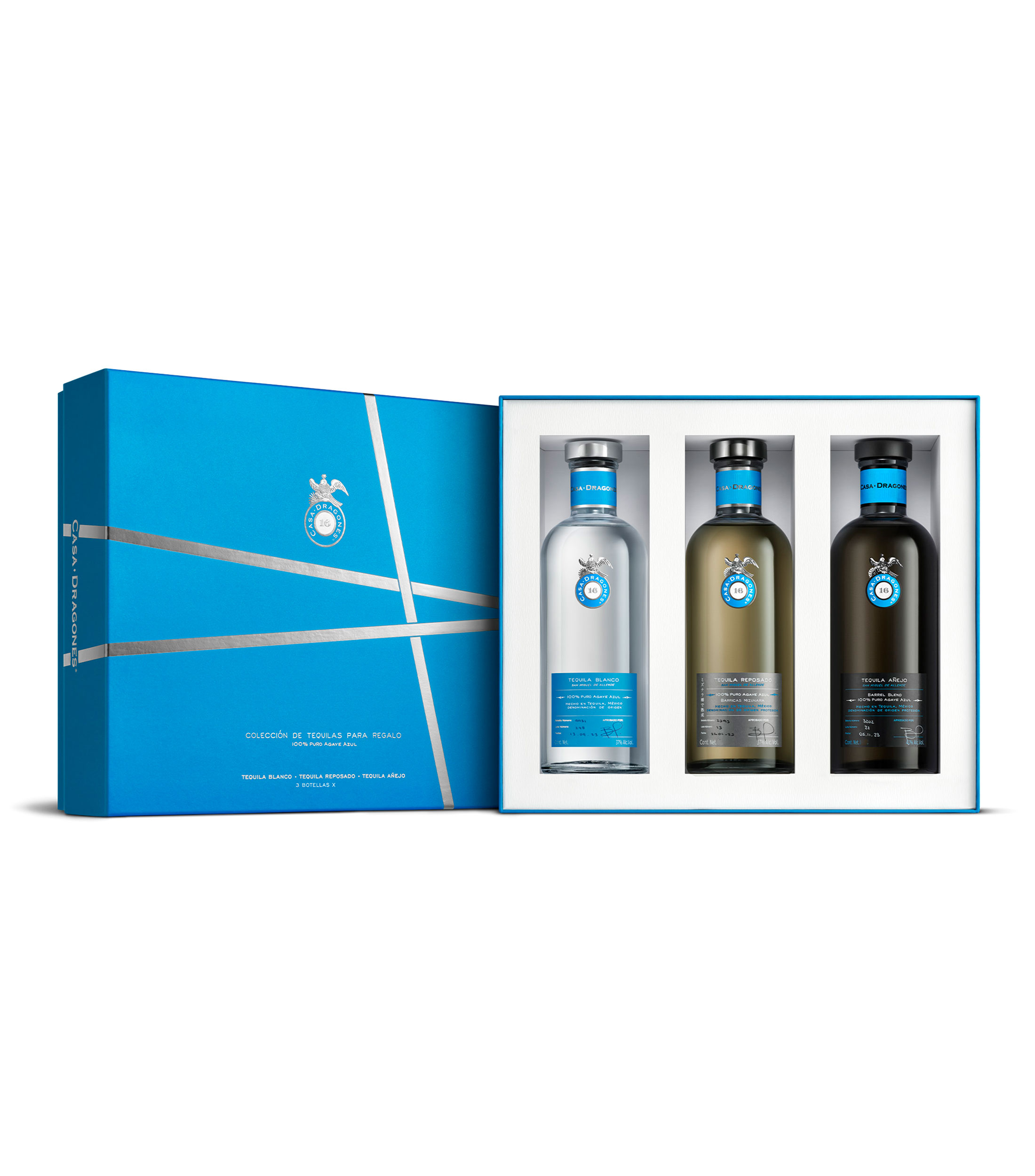 Tequila Casa Dragones Family Pack Blanco, Anejo y Reposado de 375 ml