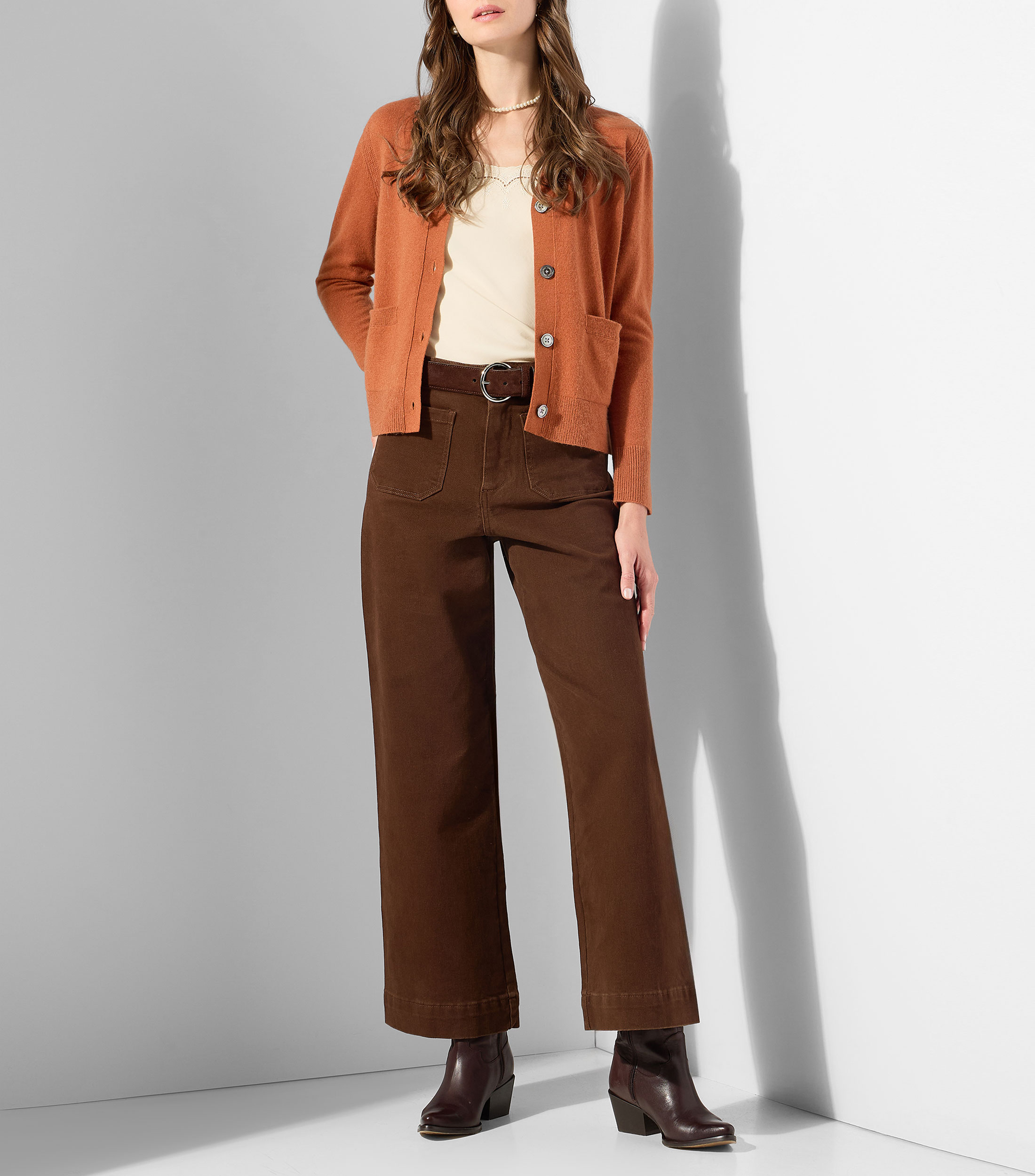 Cárdigan Cashmere liso Mujer