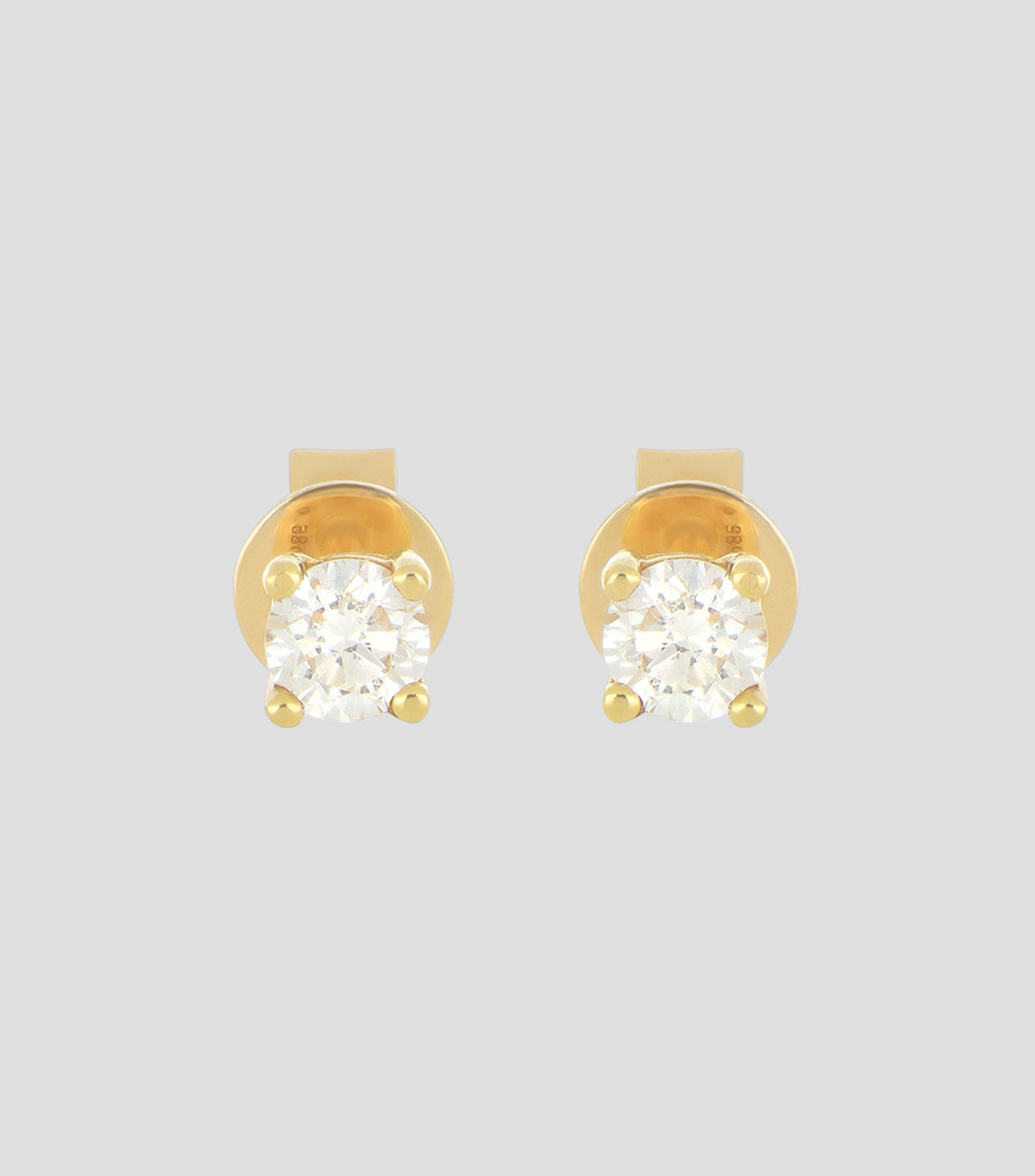 Broqueles en oro amarillo de 14 kilates con diamantes Mujer