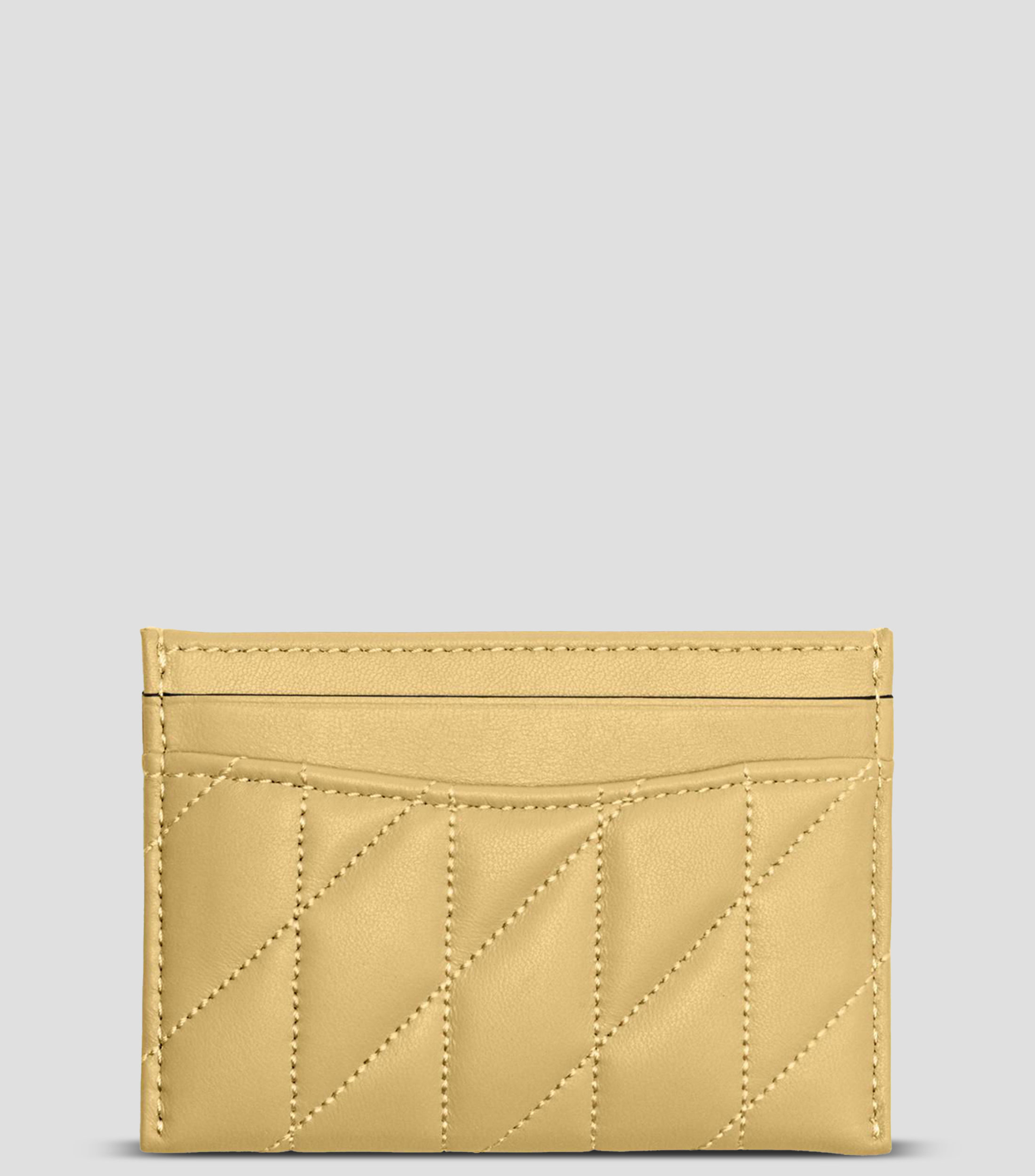 Tarjetero en cuero acolchado Essential liso Mujer