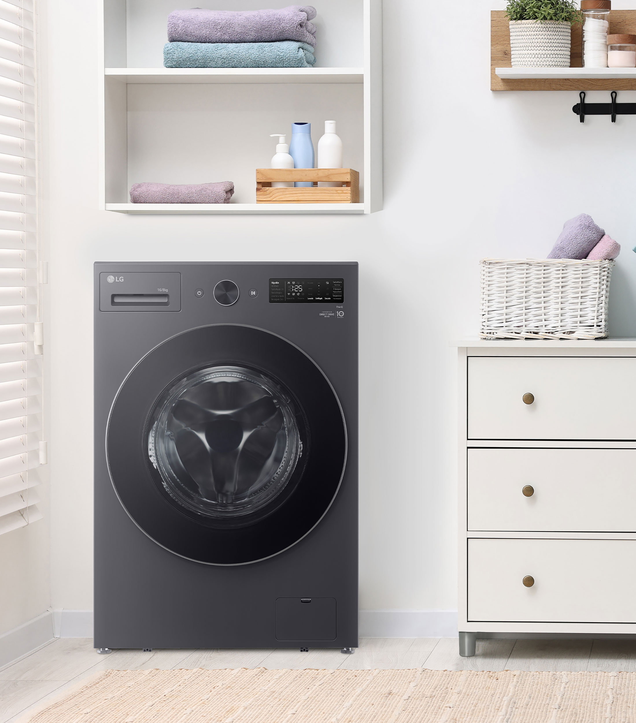 Lavasecadora eléctrica 16 Kg, 8 Kg secado Carga frontal WD16EGNTS6P