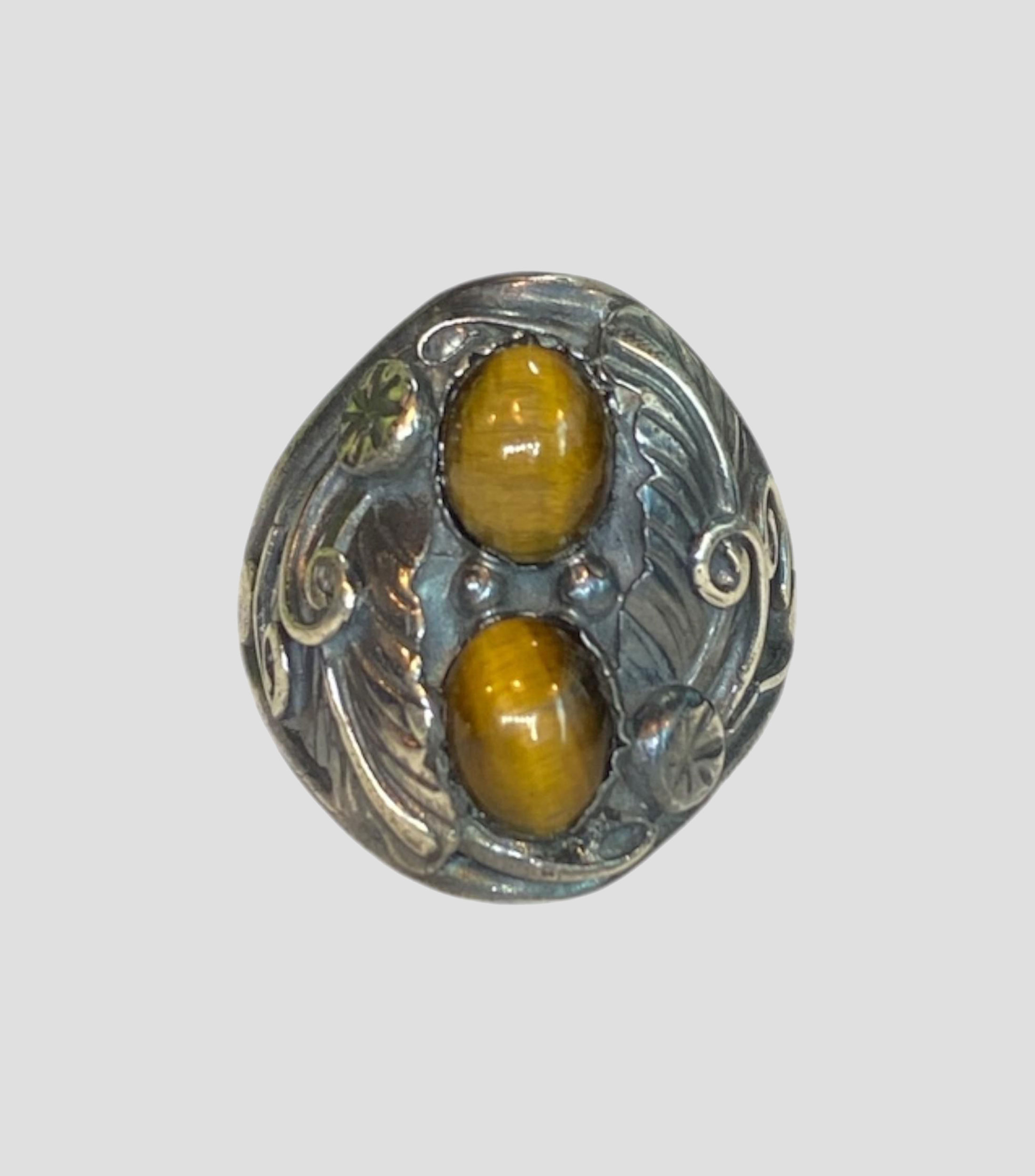 Anillo en plata .925 Native Spirit con ojo de tigre Unisex