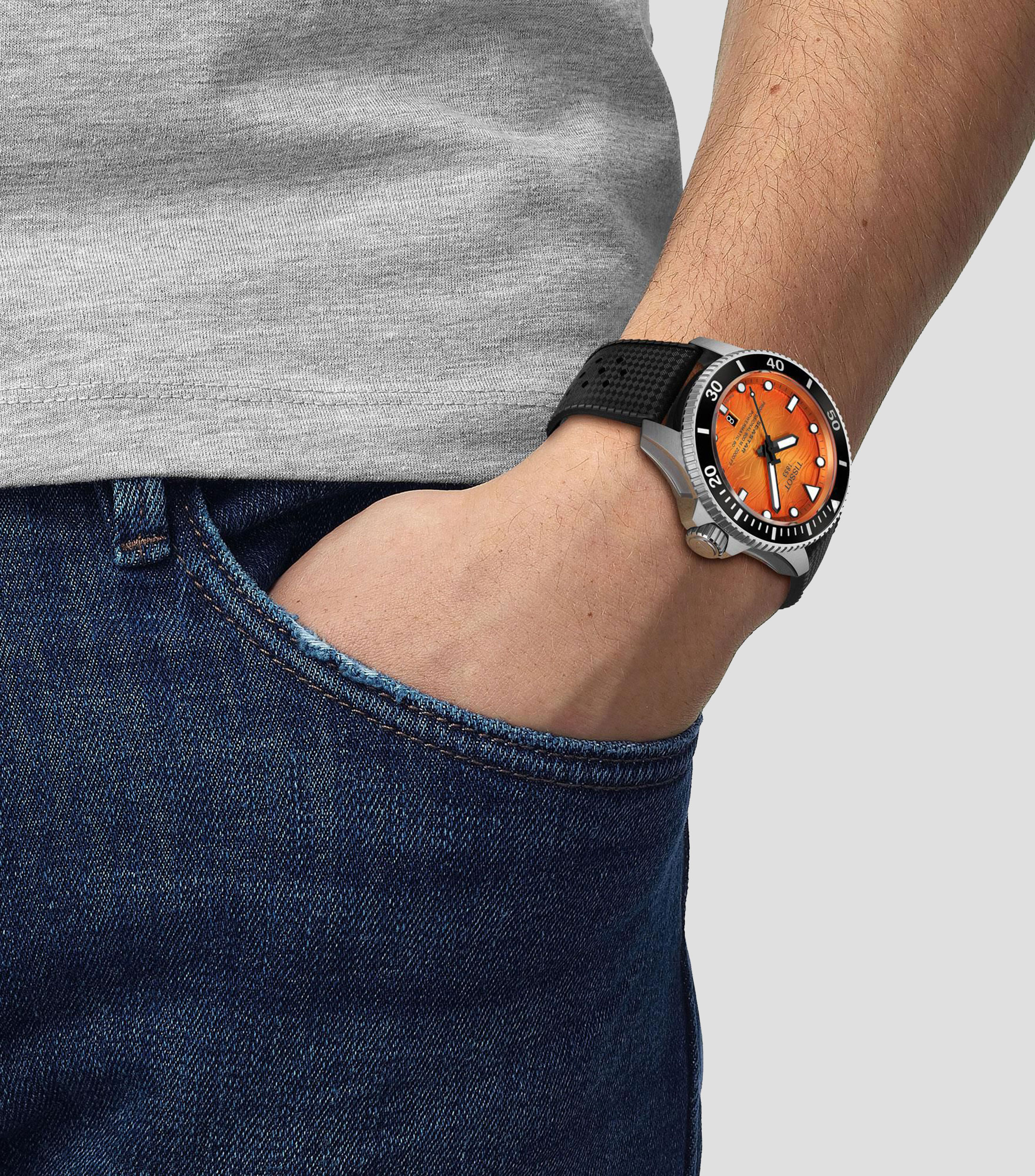 Reloj para hombre Seastar Deportivo Plateado, Negro