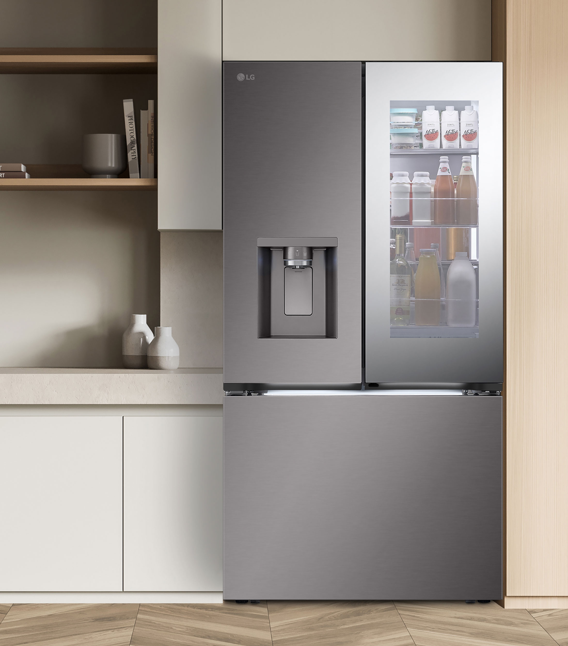 Refrigerador French Door Espejo 31 p3 Instaview GM89SXD Plata Smart Inverter