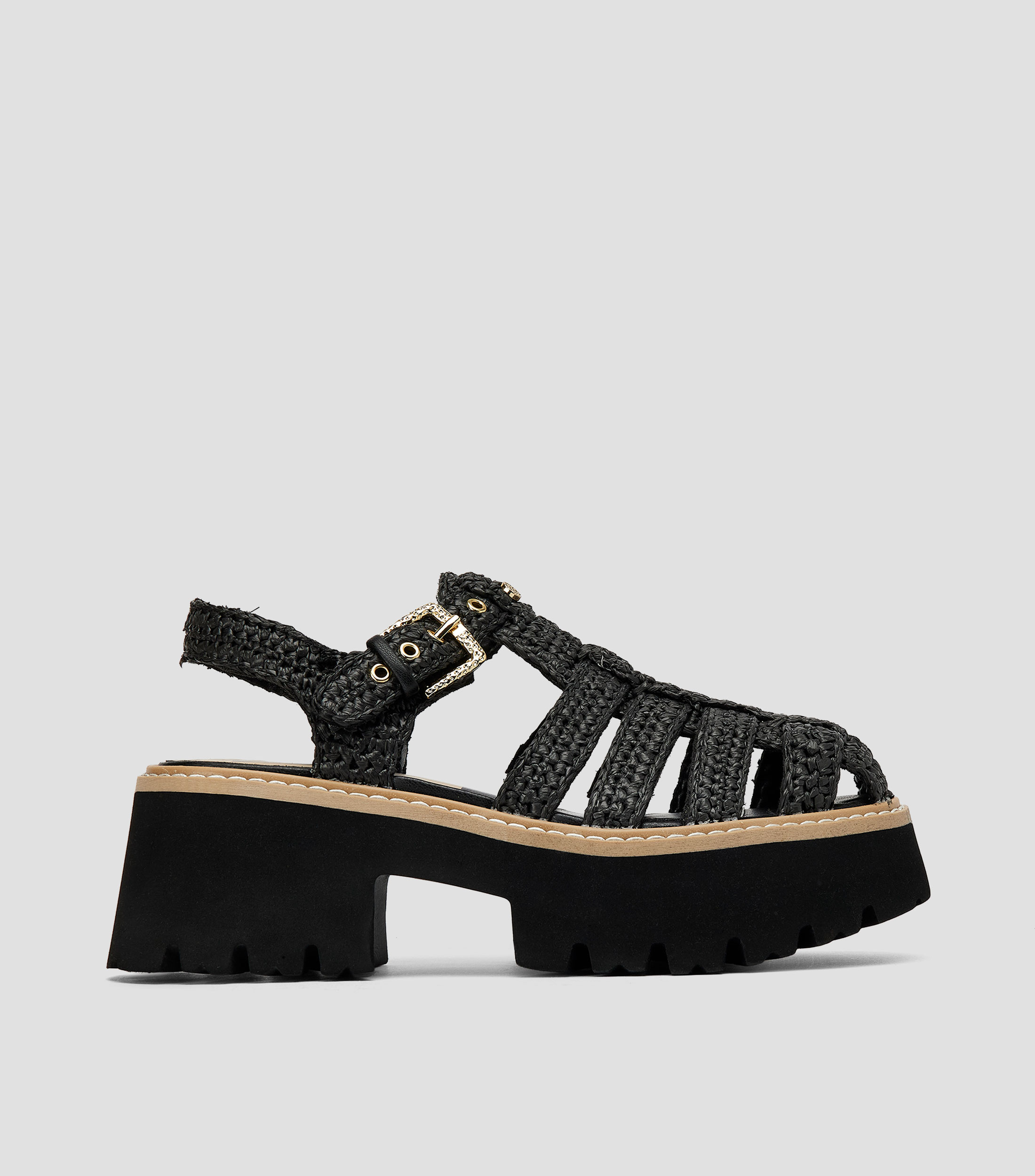 Sandalias con tacón bajo ancho y plataforma Lasly Mujer