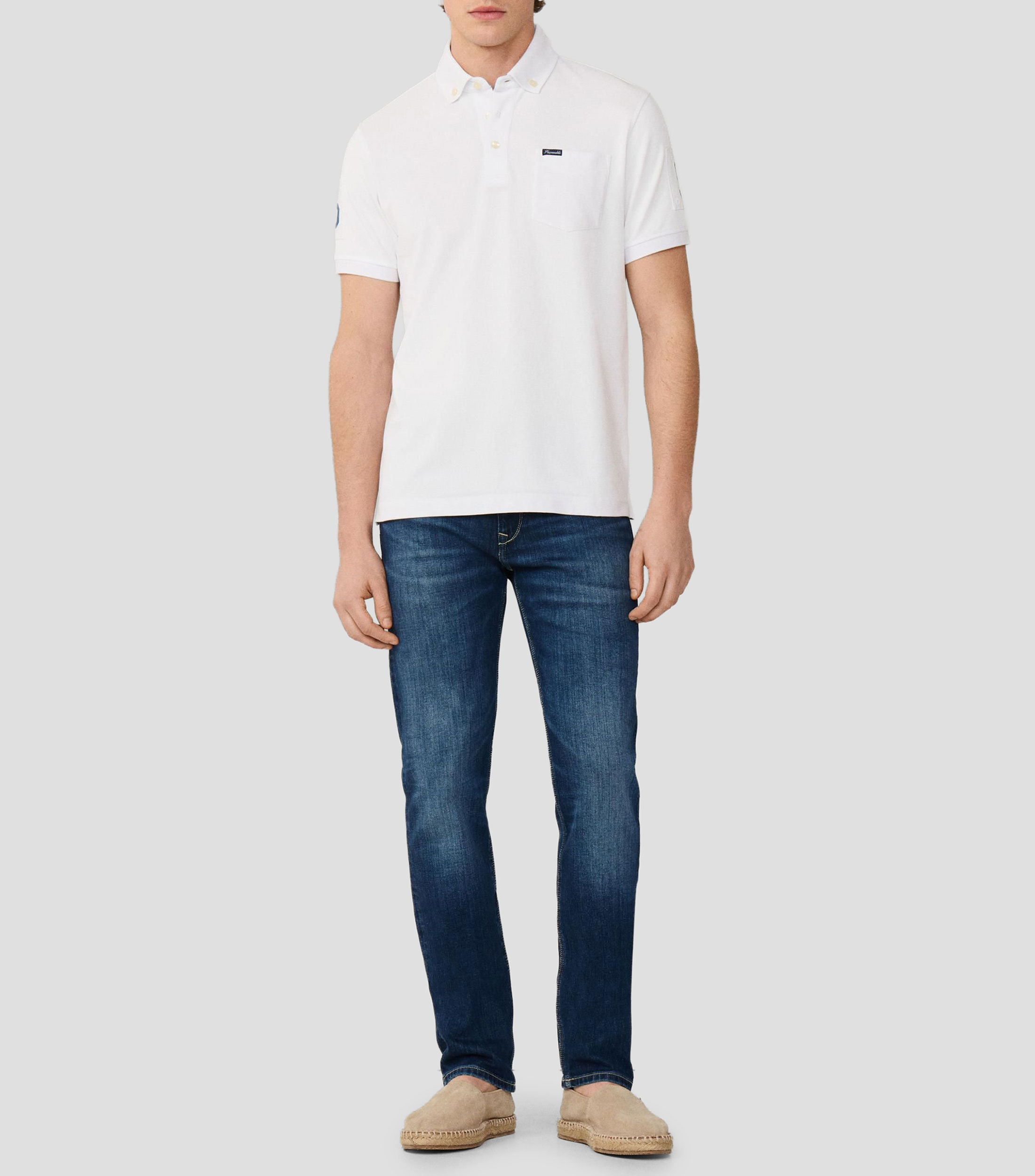 Playera tipo polo manga corta lisa Hombre
