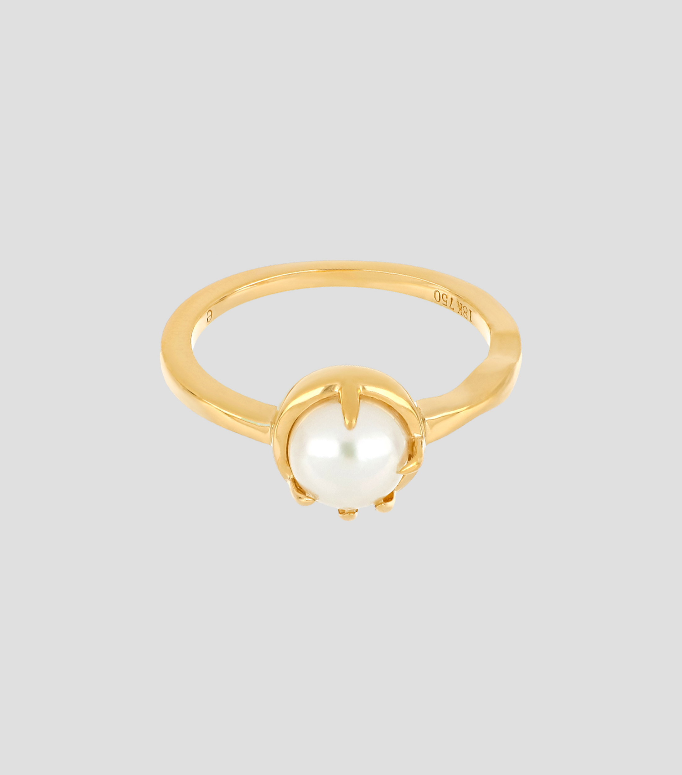 Anillo en oro amarillo de 18 Kilates con perla Mujer