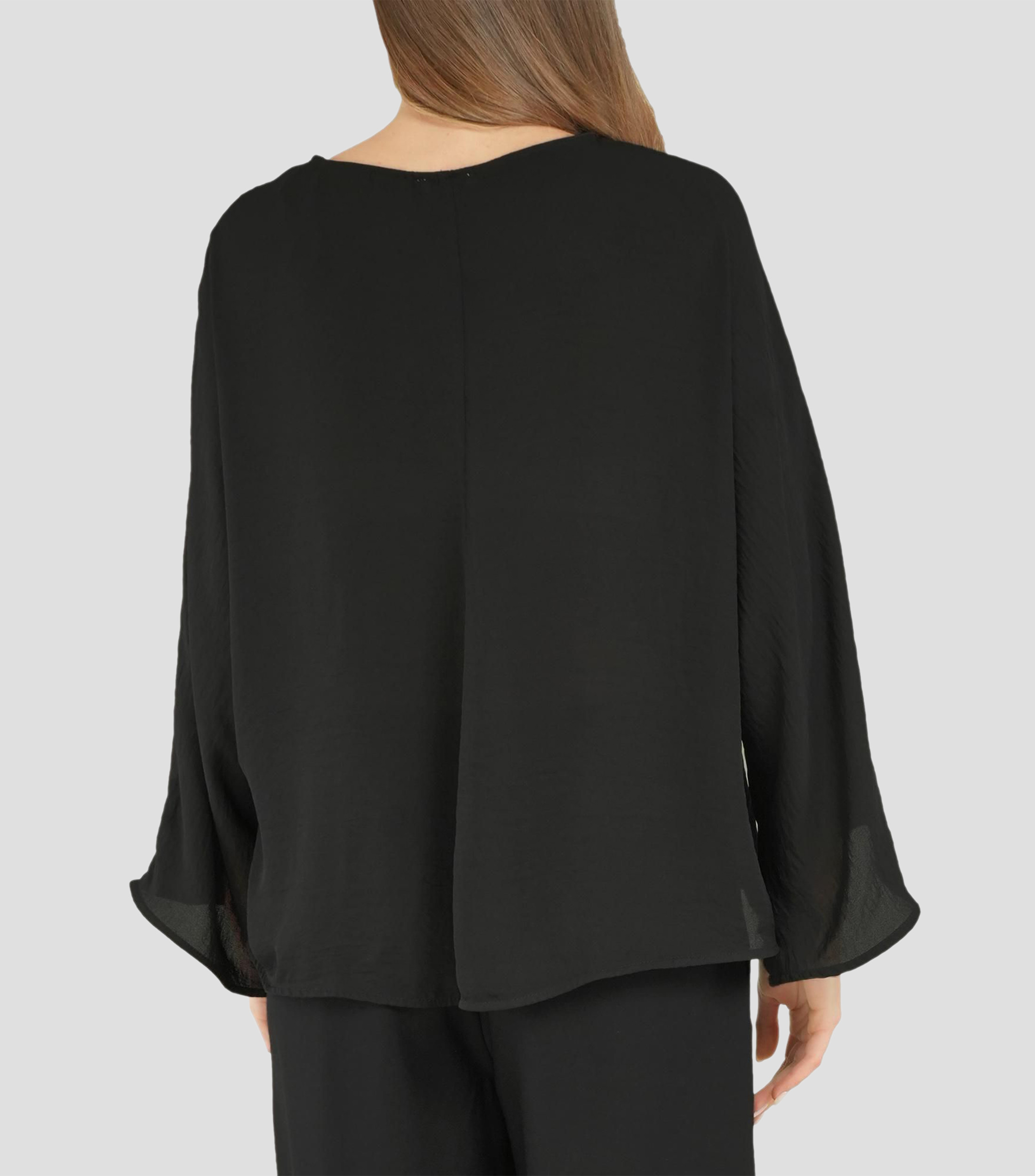 Blusa lisa manga larga Mujer
