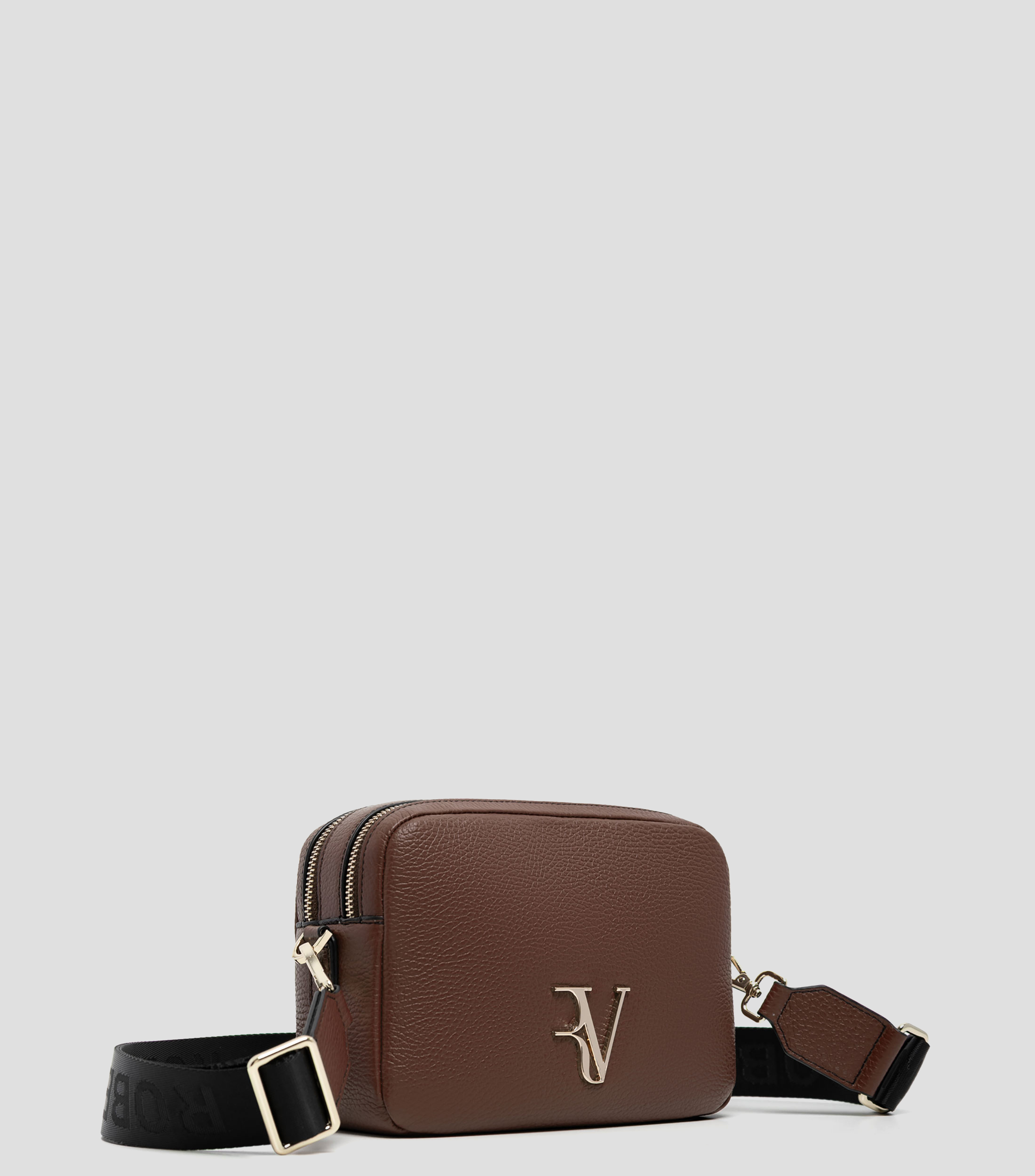 Bolsa crossbody lisa con detalle texturizado Mujer