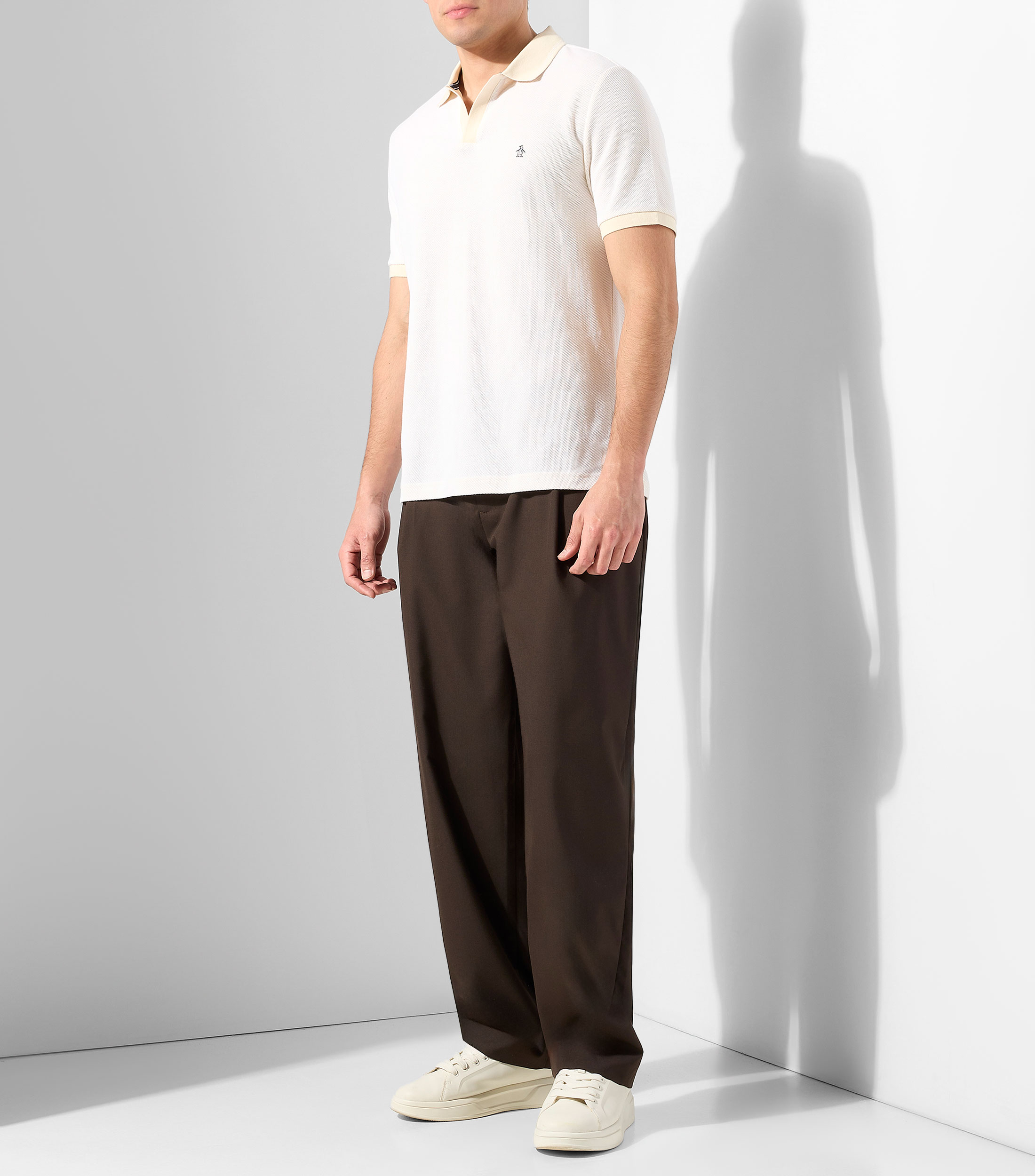 Playera tipo polo manga corta microdiseño Hombre