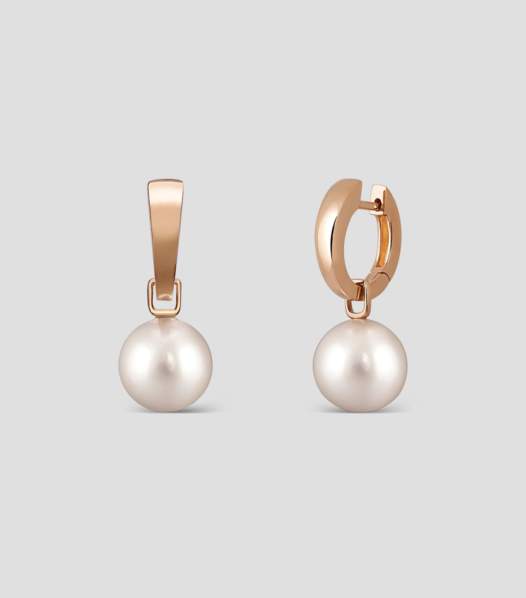 Pendientes en oro rosa de 18 Kts y Perlas Mujer