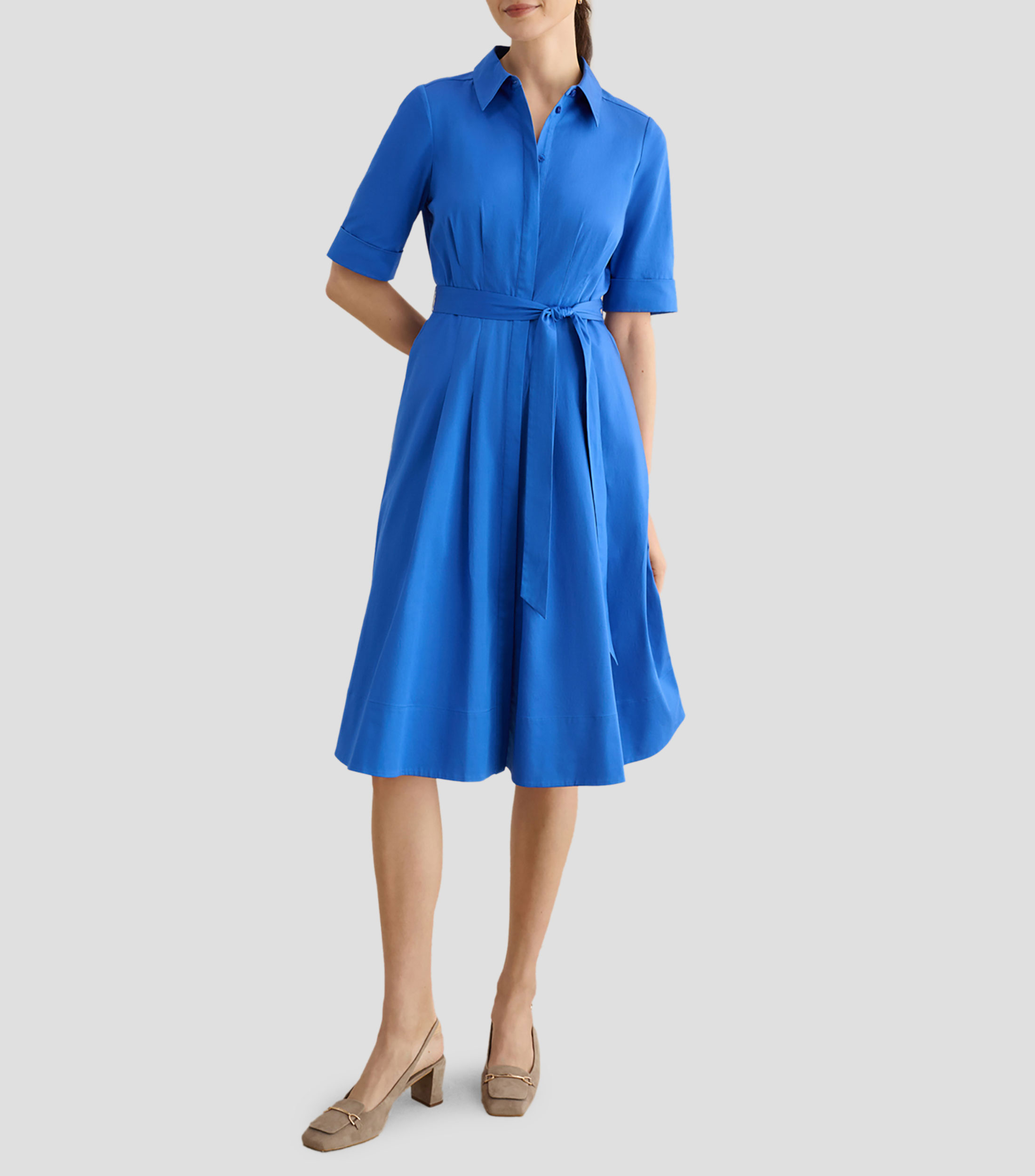 Vestido midi liso Brigitta French Mujer