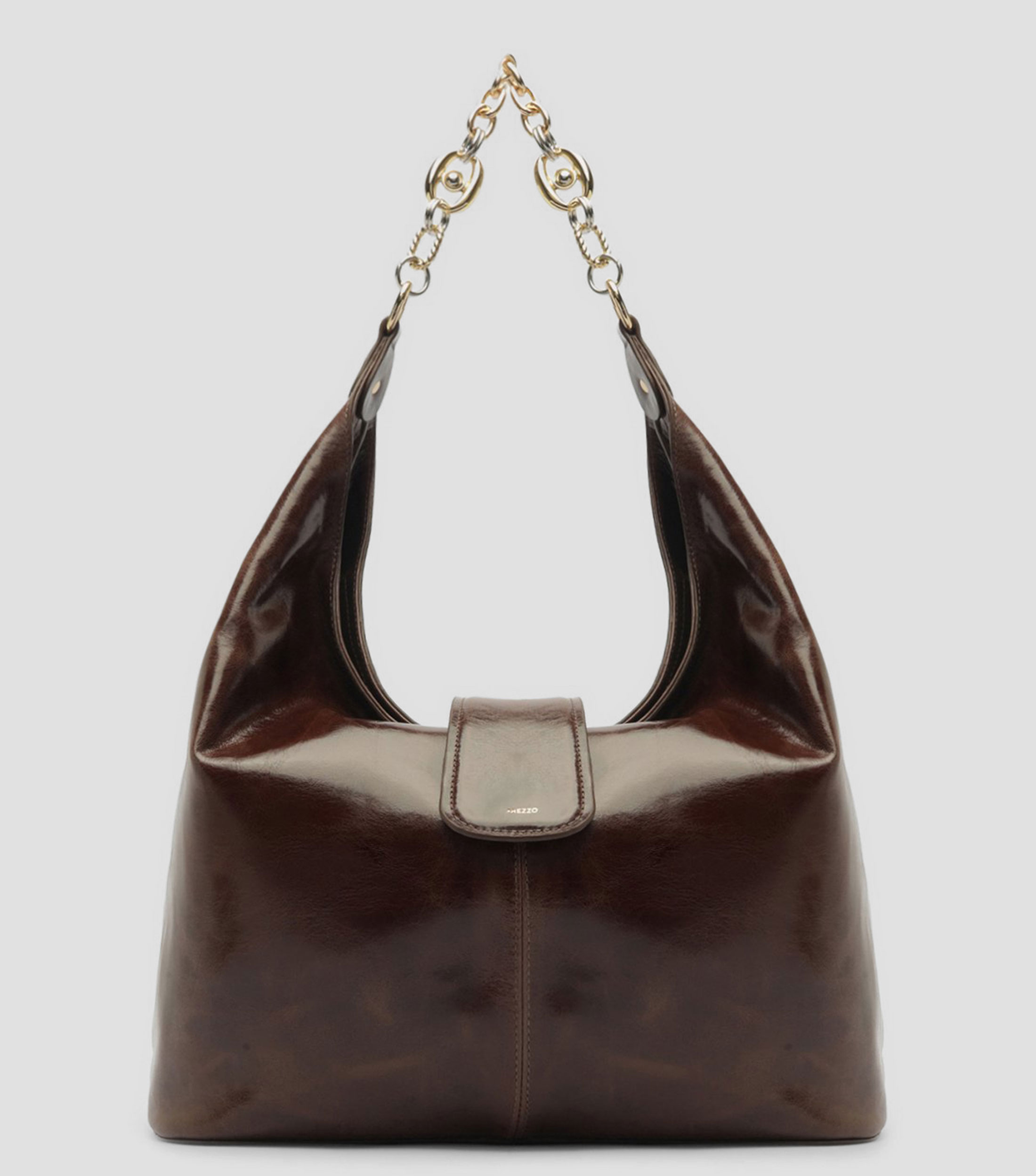 Bolsa Hobo en piel vacuna lisa Mujer