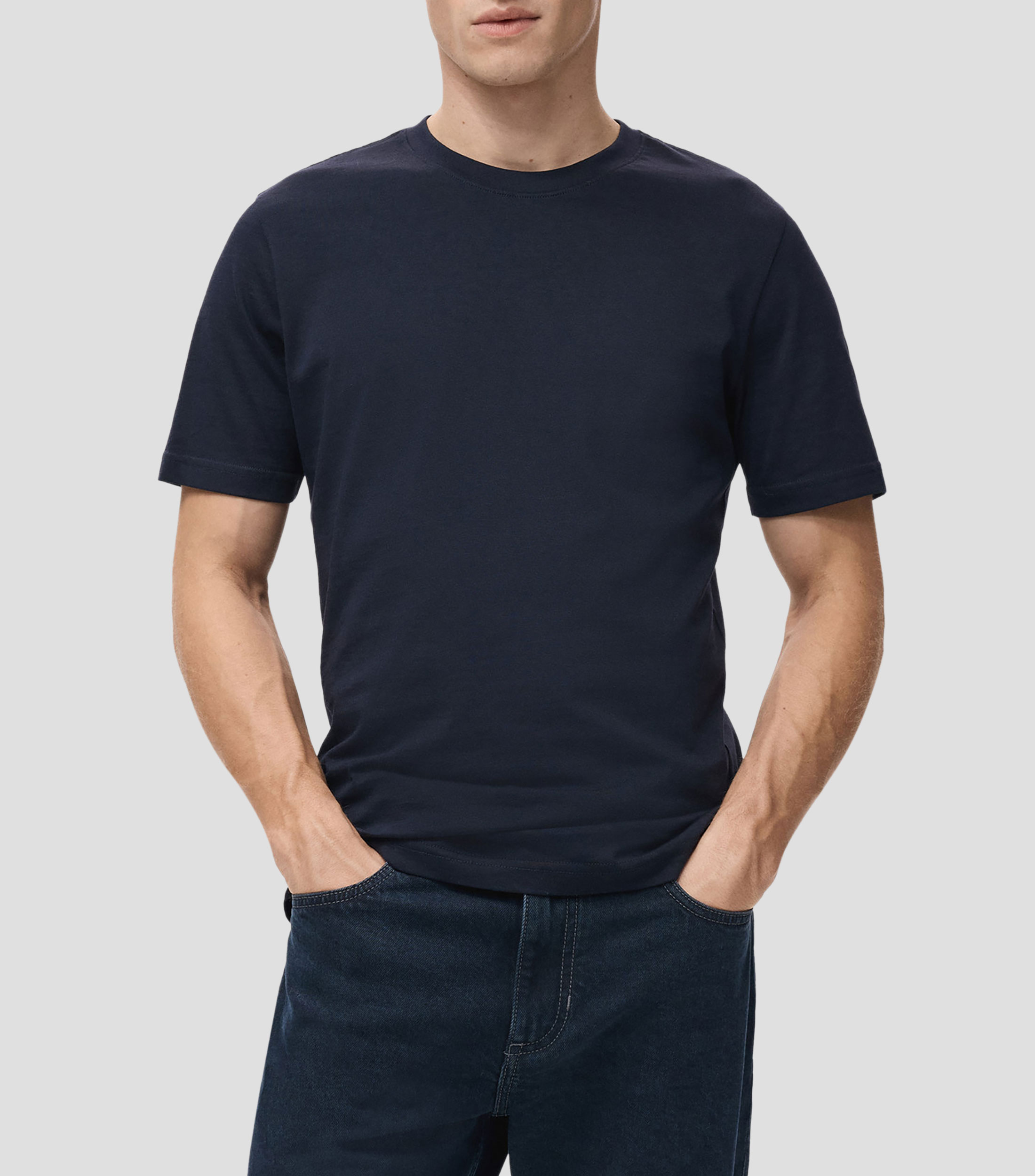 Playera cuello redondo manga corta lisa Hombre
