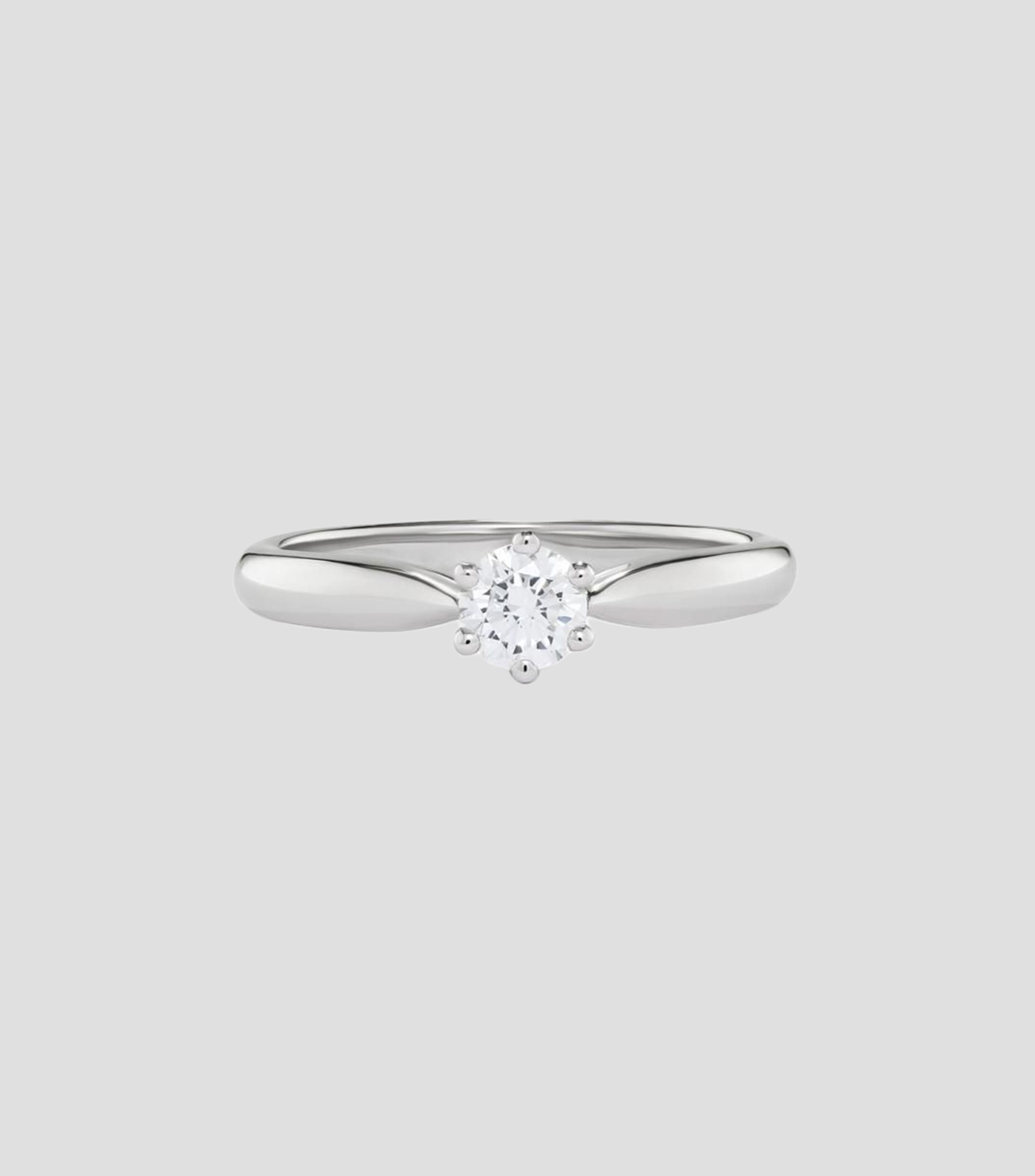 Anillo solitario en oro blanco de 18 kilates con diamante Mujer