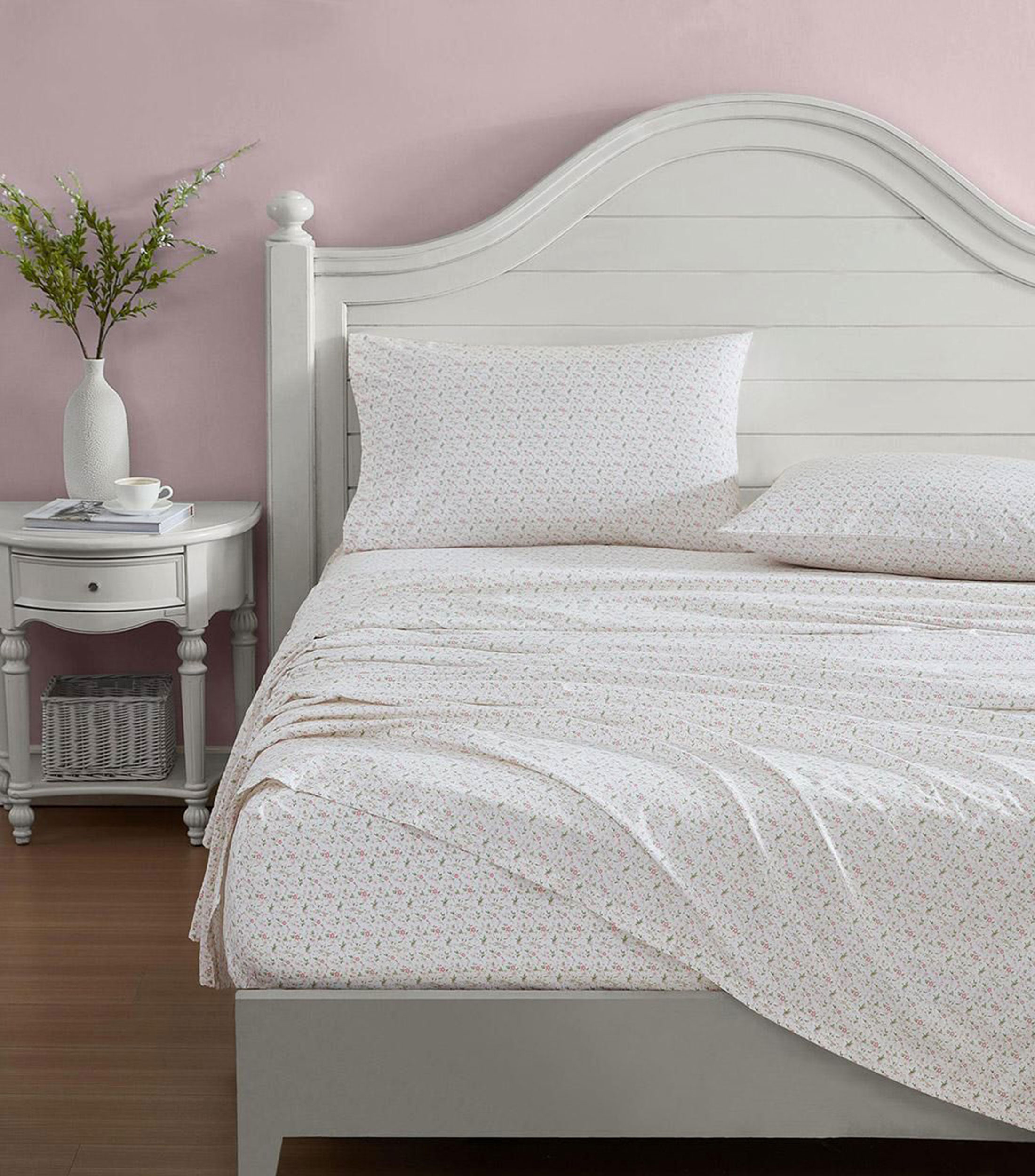 Juego de sábanas Queen Size en algodón Evie Soft rosa