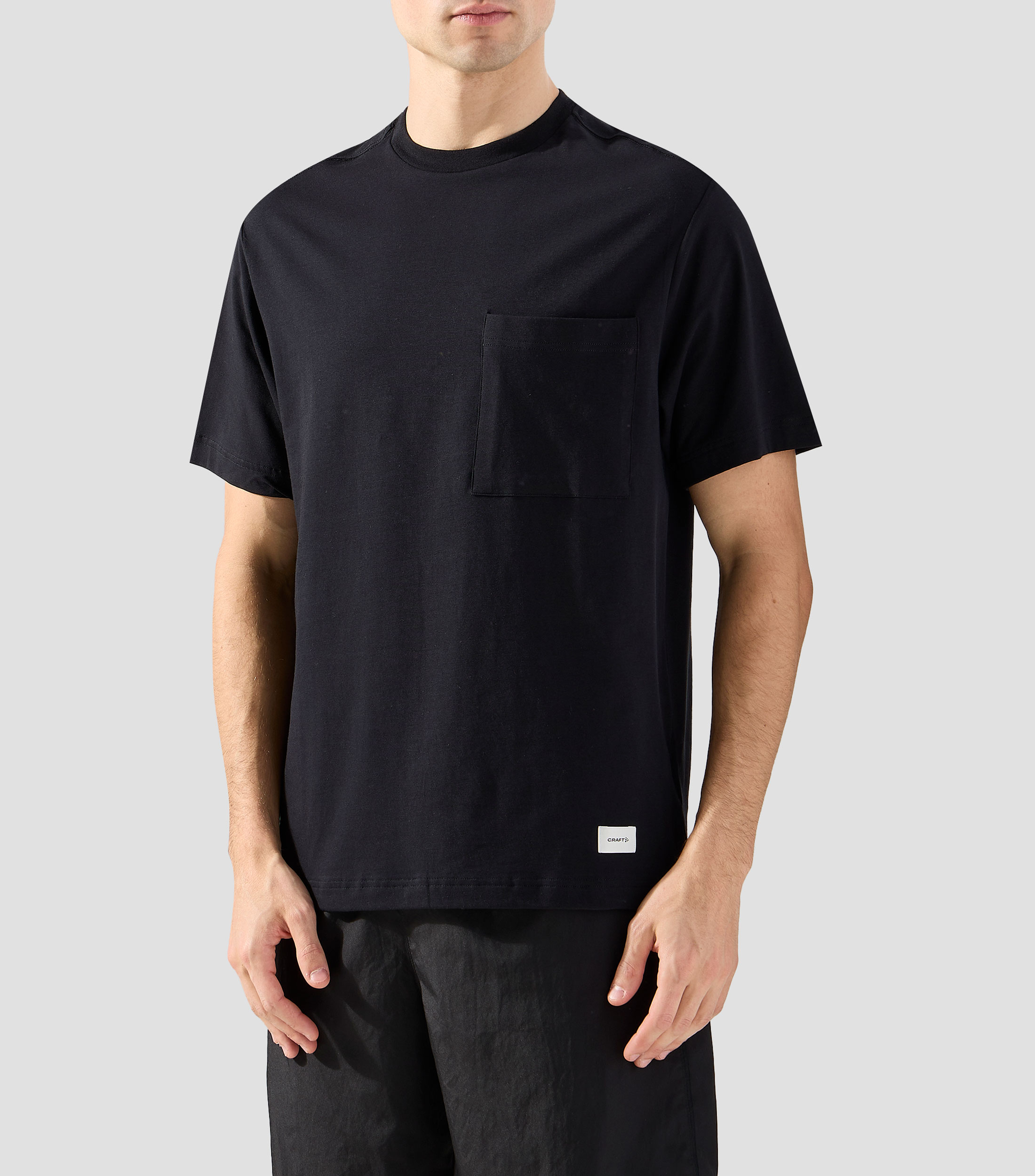 Playera para correr de cuello redondo con manga corta lisa Hombre