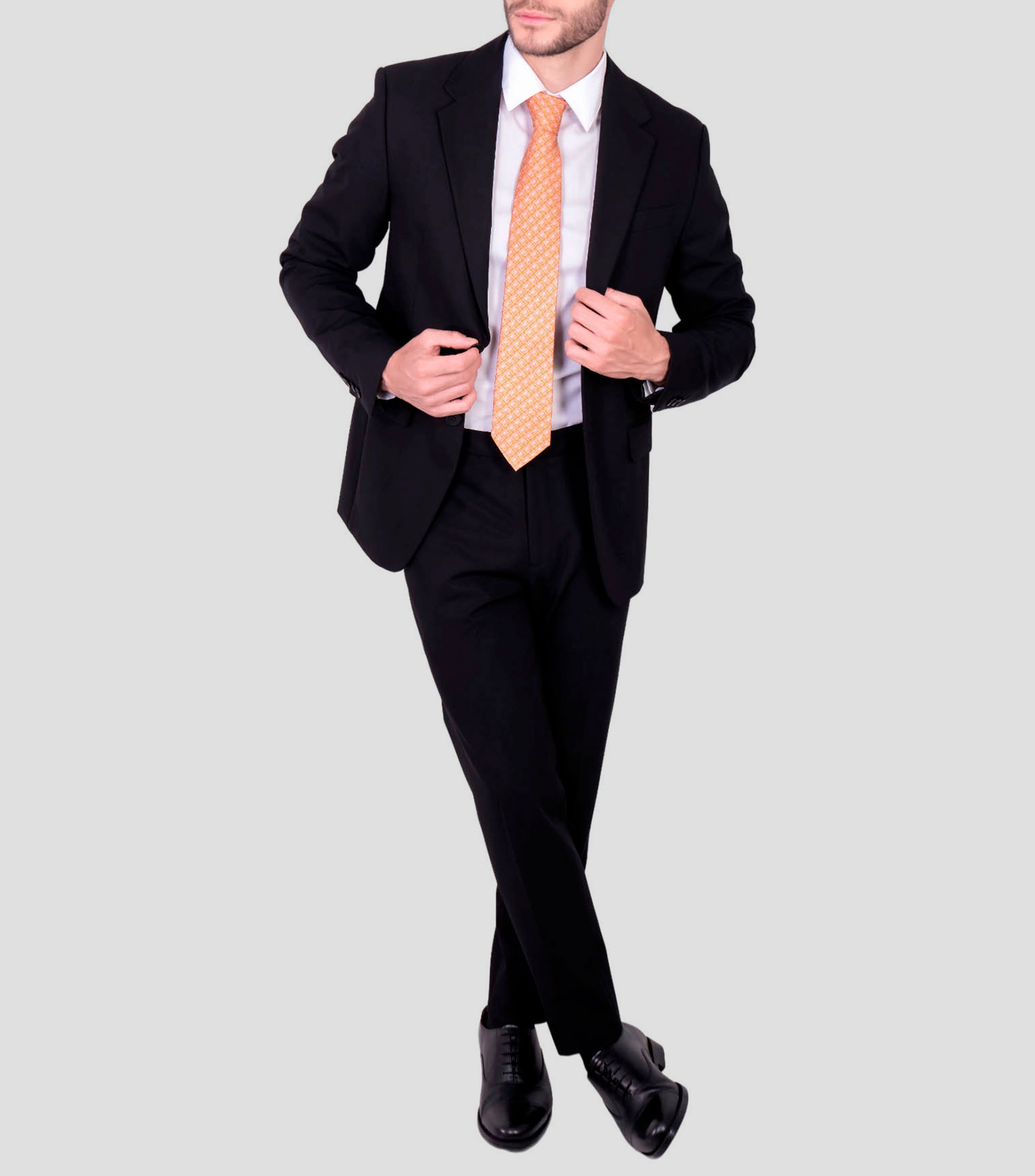 Corbata ancha de seda naranja Chaac