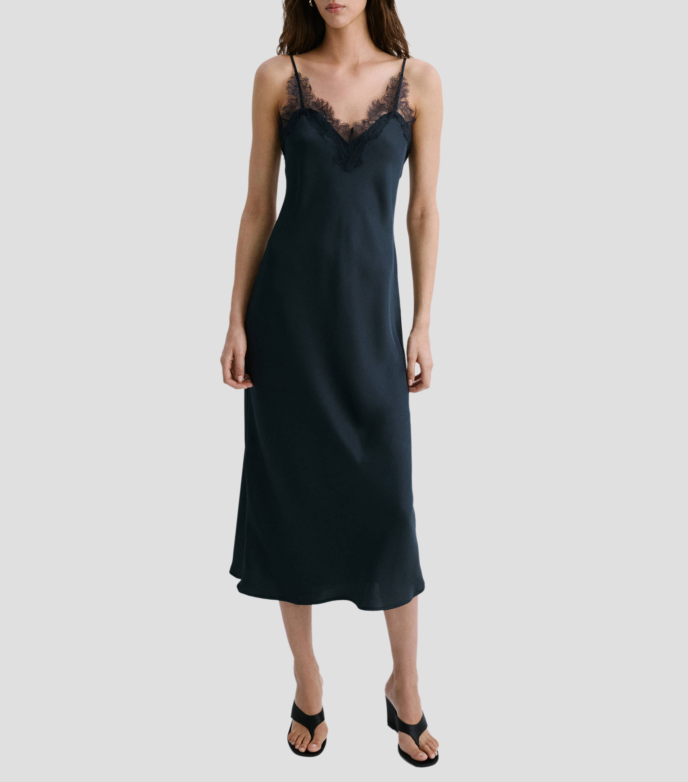Vestido midi liso Mujer