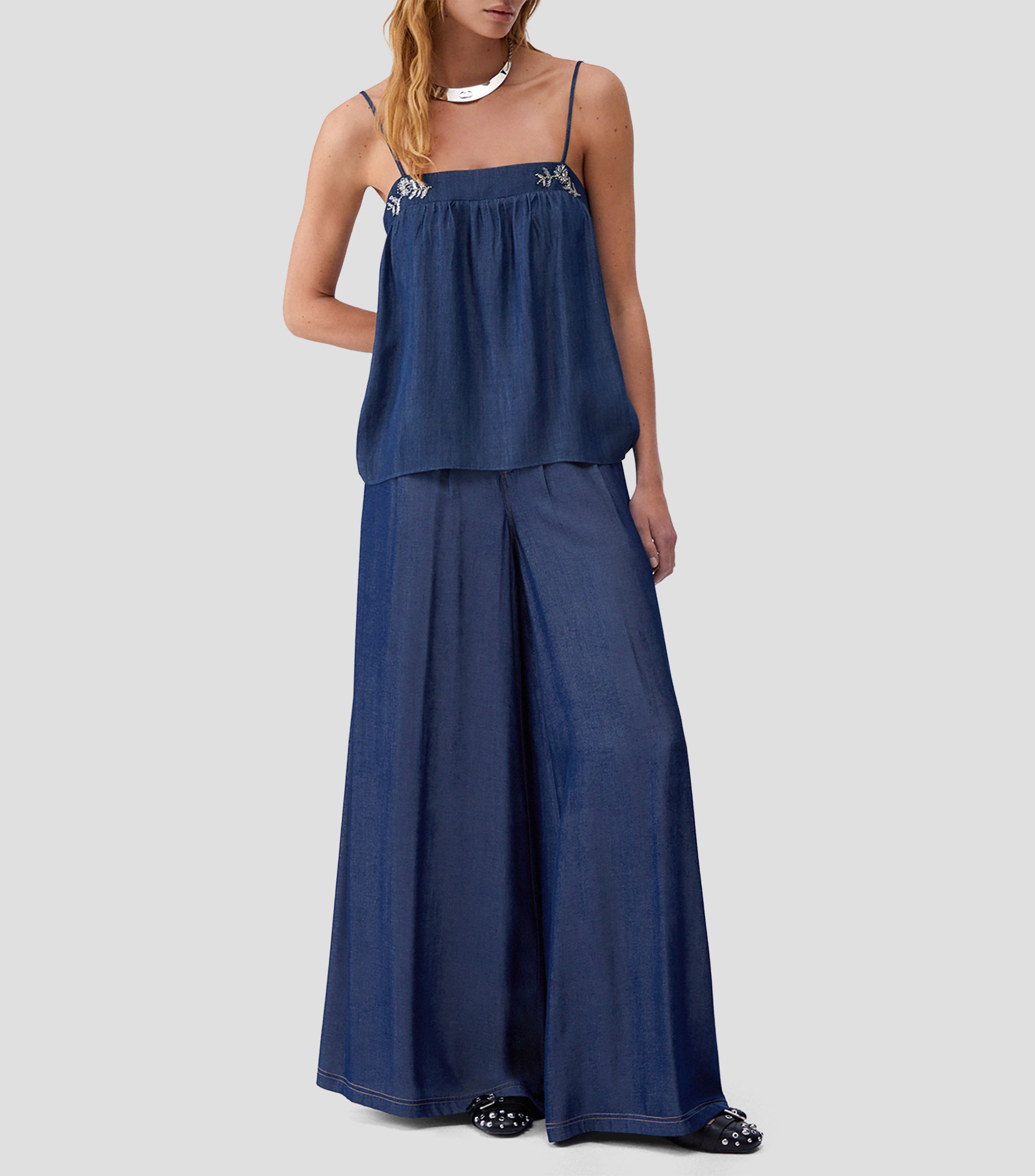 Blusa fantasía sin mangas Mujer