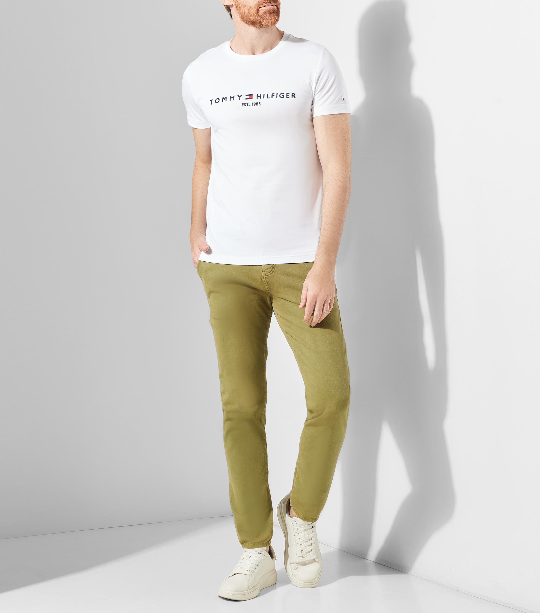 Playera cuello redondo manga corta sólida Hombre