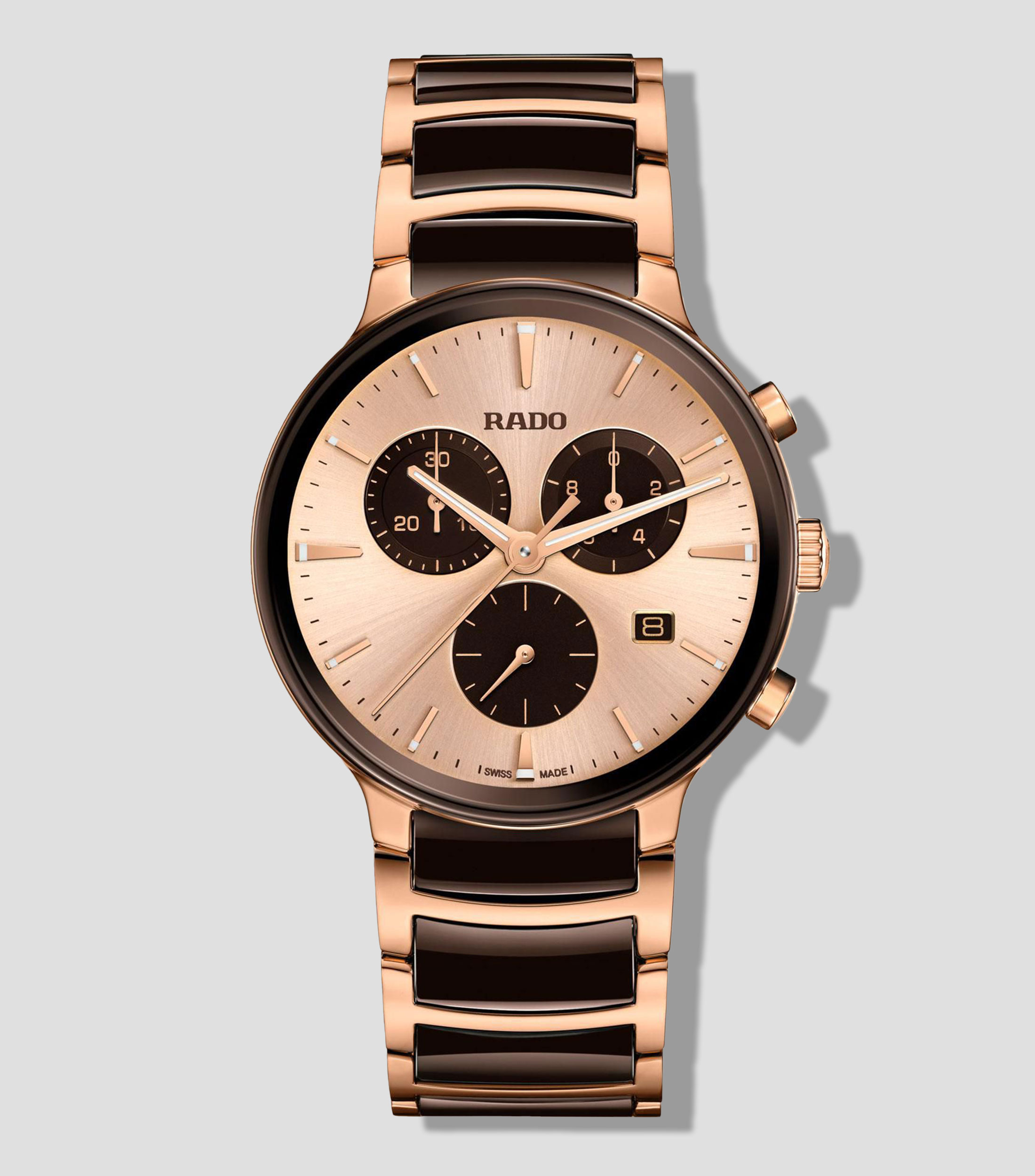 Reloj para hombre Centrix Chronograph Casual Oro rosa, Negro