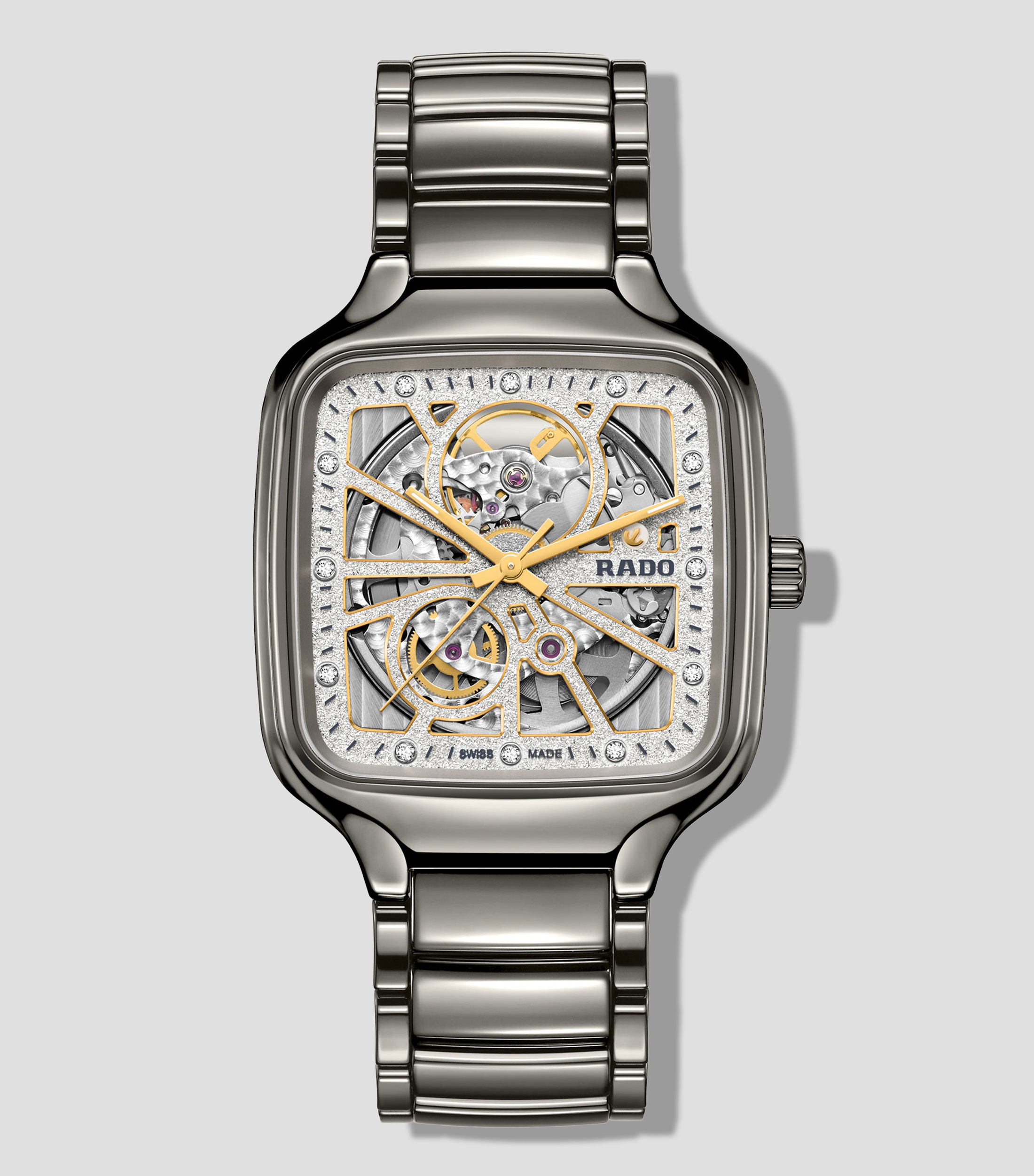 Reloj Unisex True Square Diamonds casual plateado