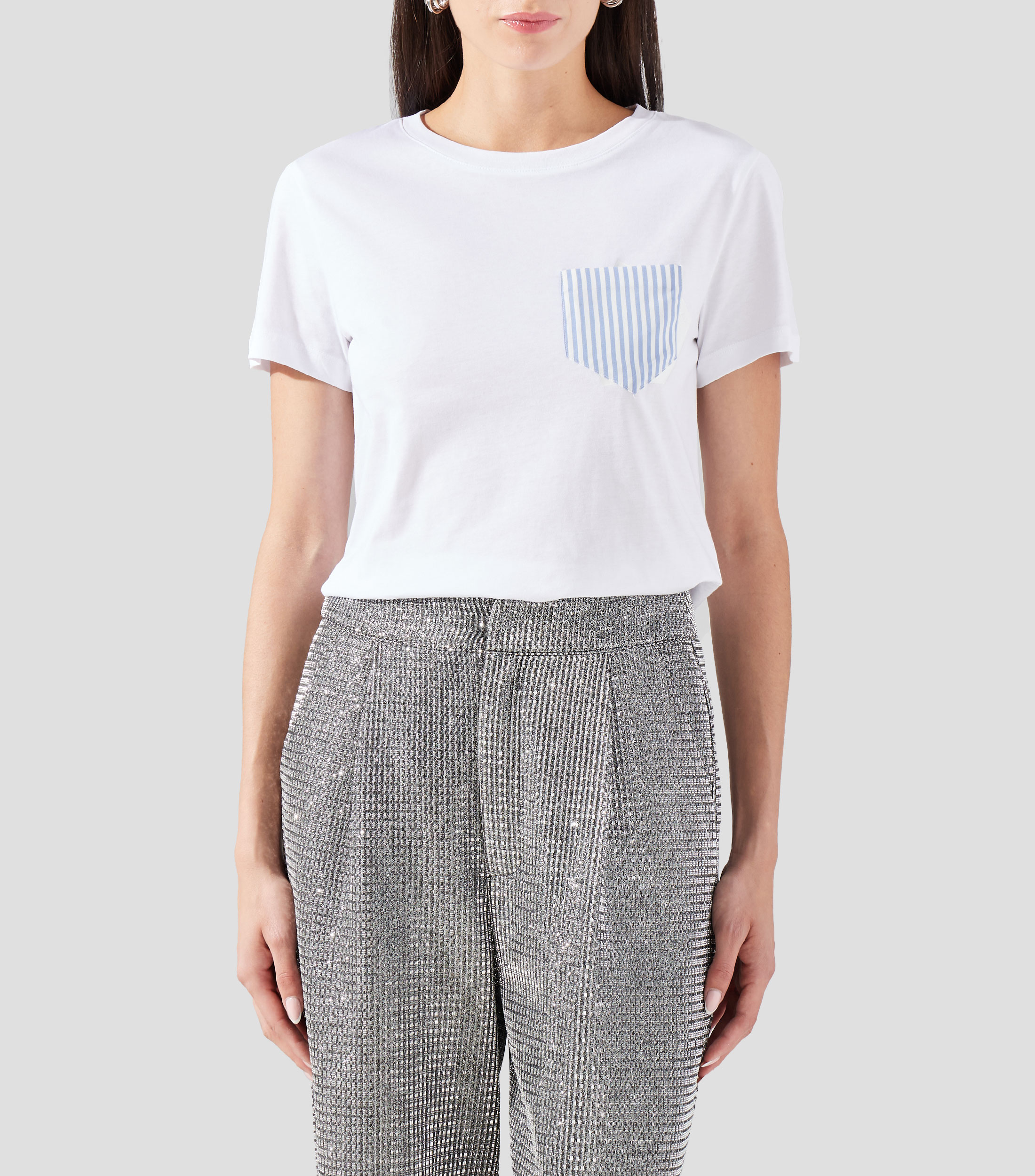Playera cuello redondo manga corta estampada Mujer