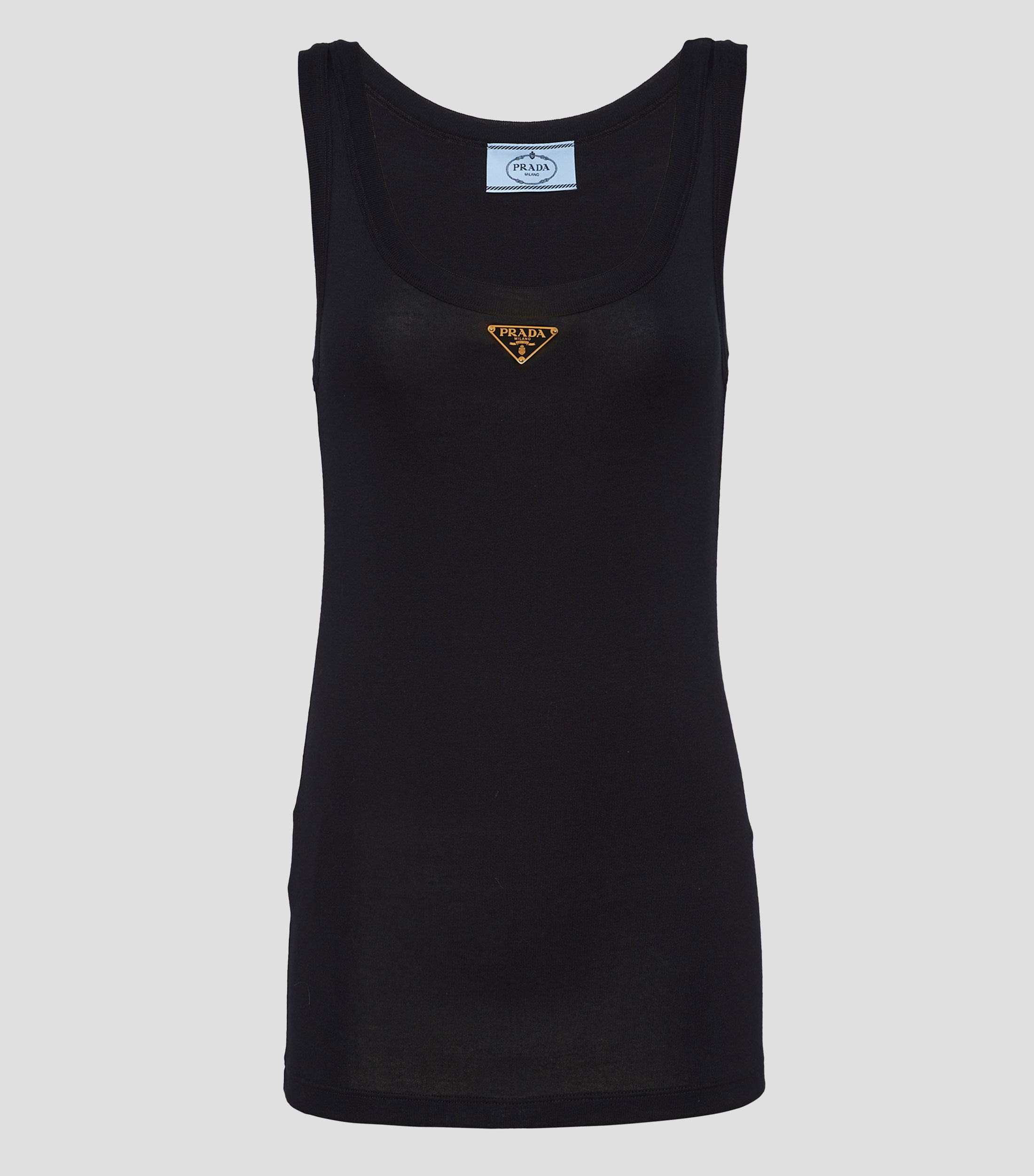 Playera cuello redondo sin mangas lisa Mujer