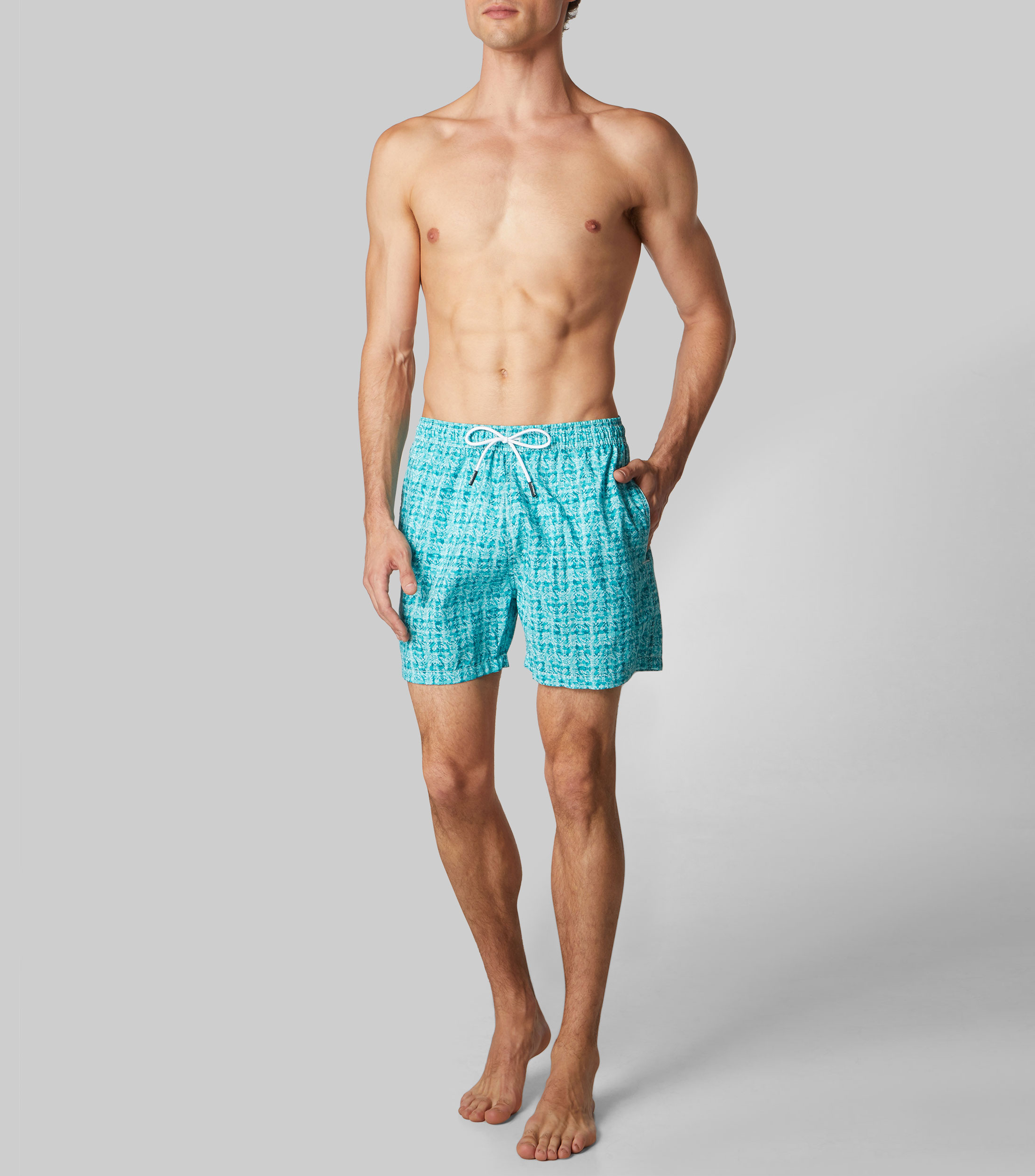 Traje de bano largo con multidiseno Hombre