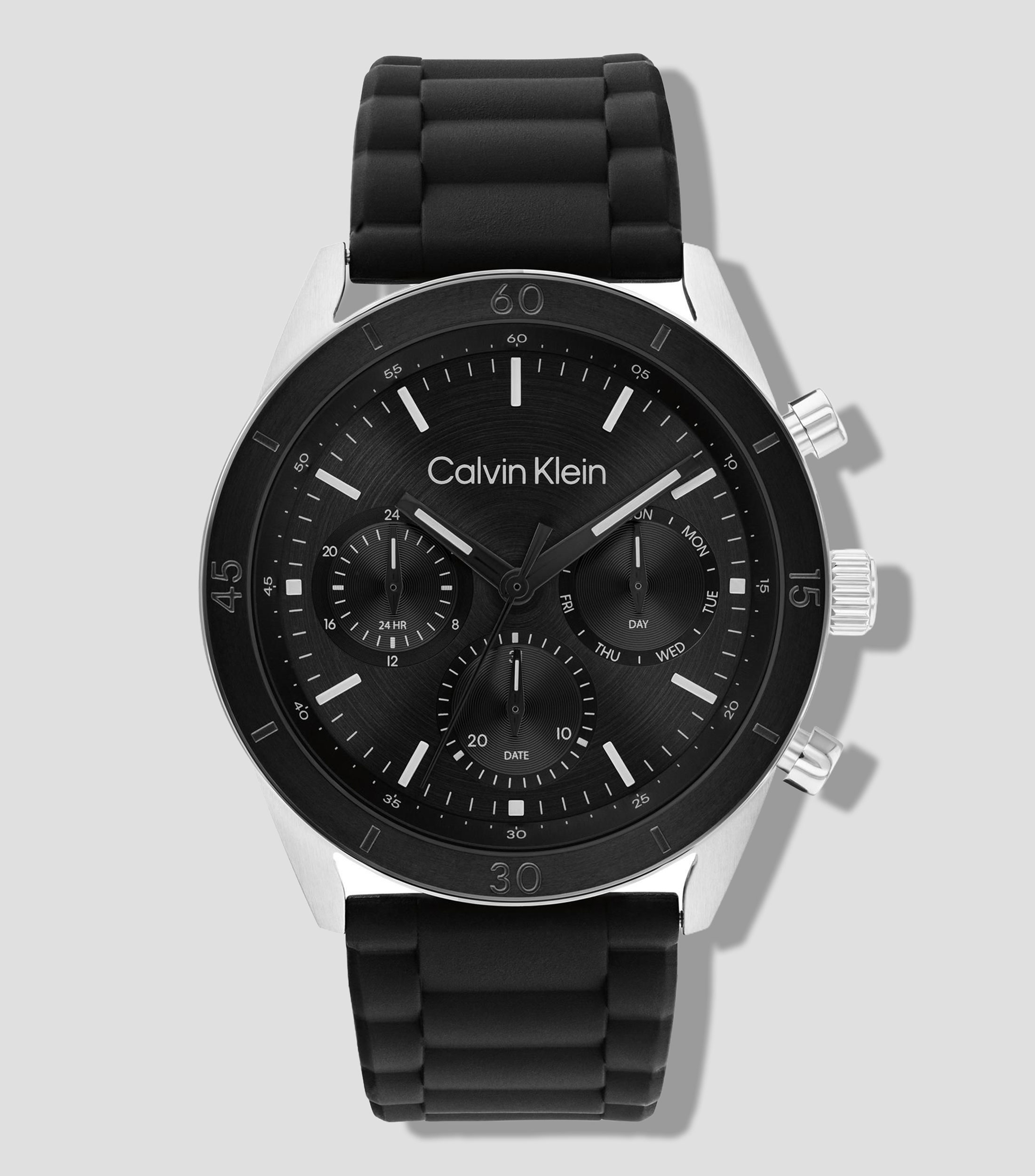 Reloj para hombre Performance Casual, Plateado, Negro
