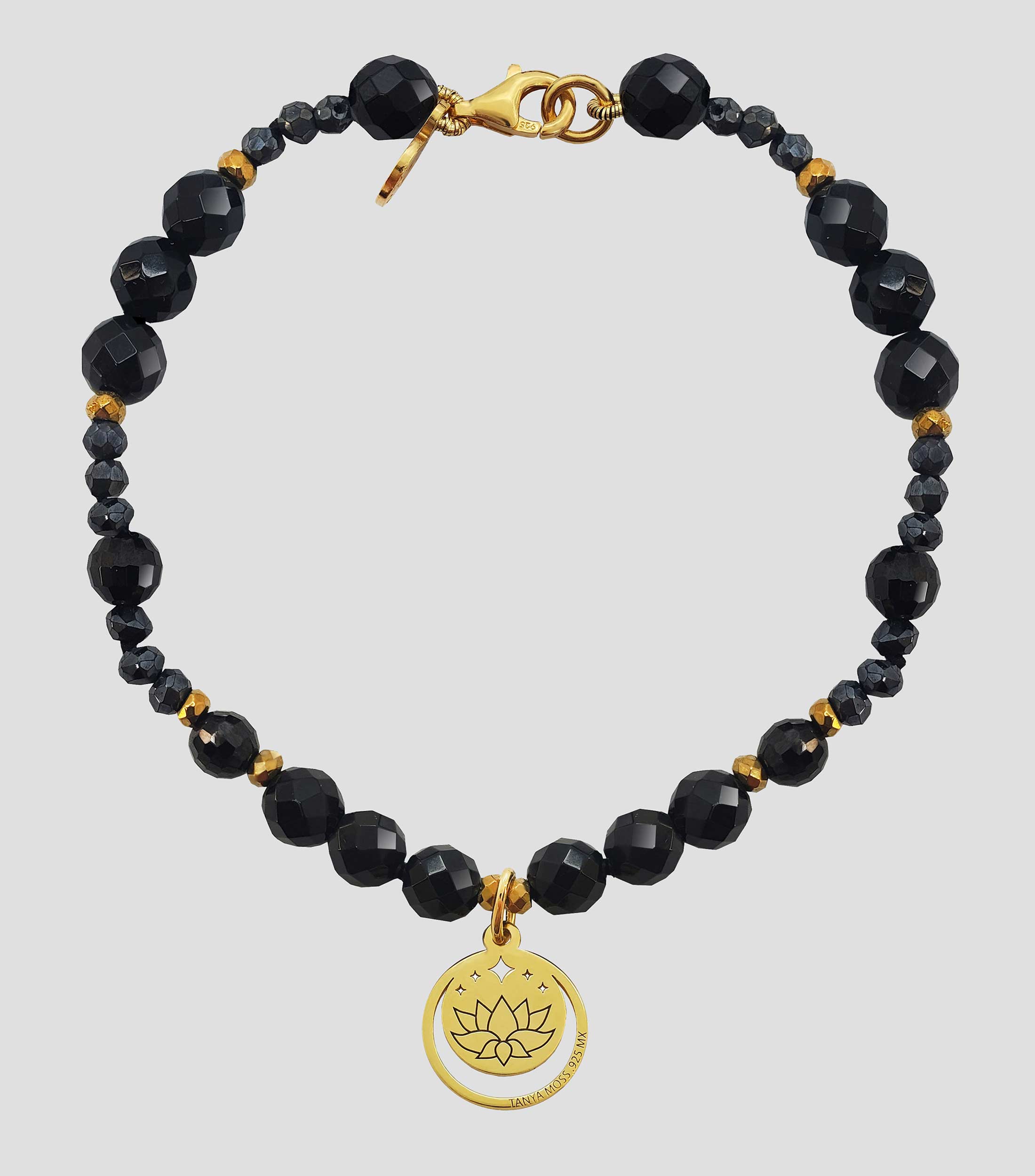 Pulsera en Plata .925 con Ágata Negra Magia Mujer