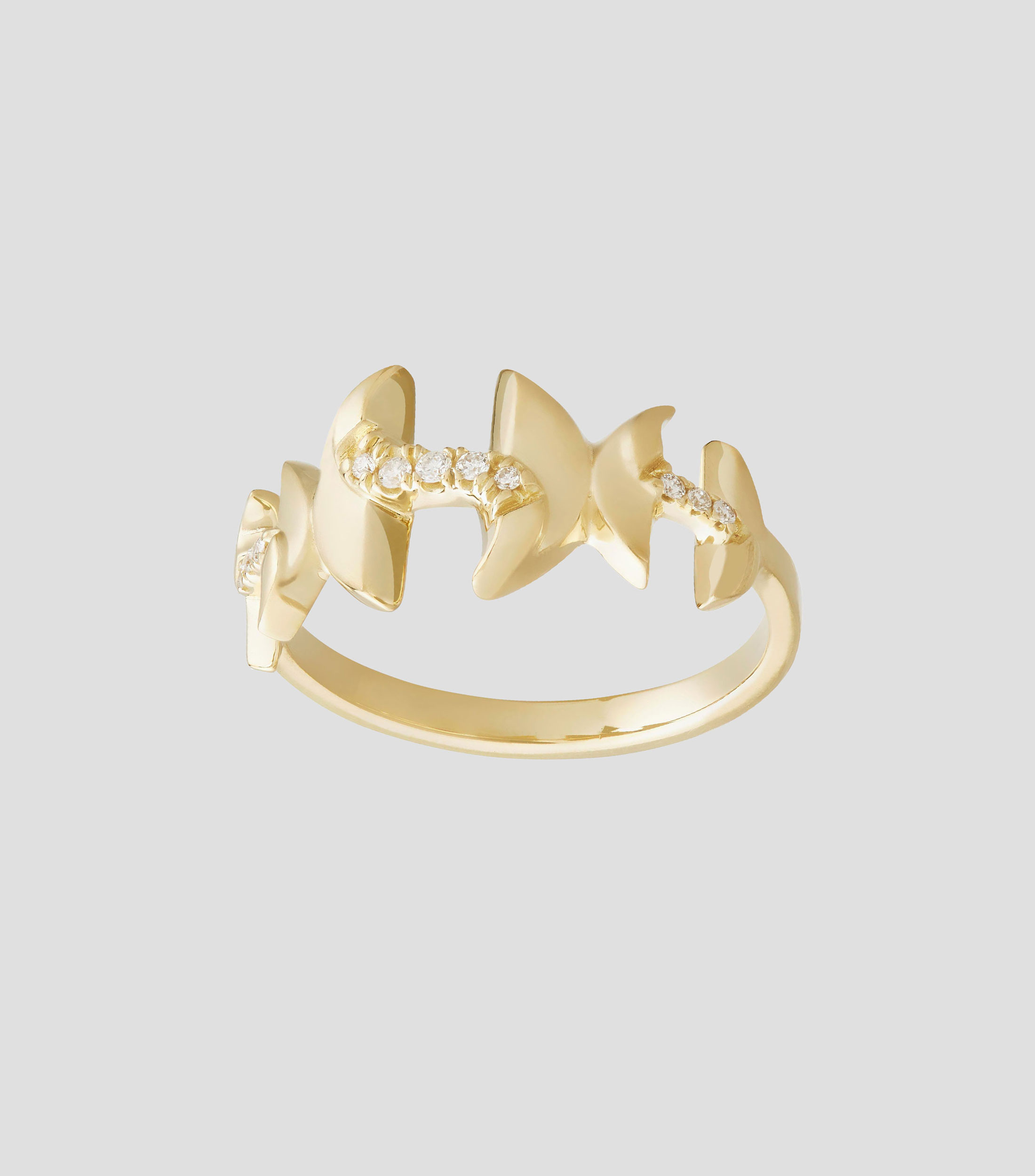 Anillo en oro amarillo 18 Kilates con diamantes Mujer