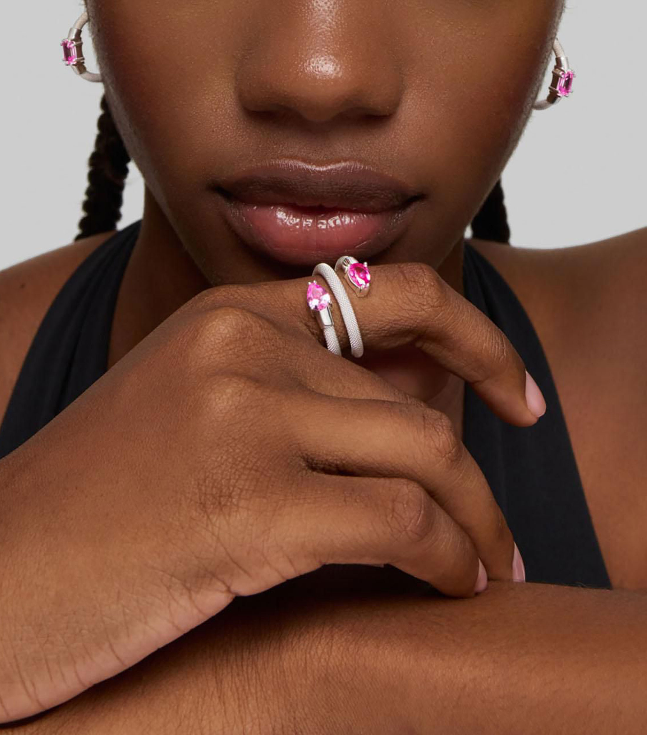 Anillo espiral en plata .925 con gemas Mesh LGG Mujer