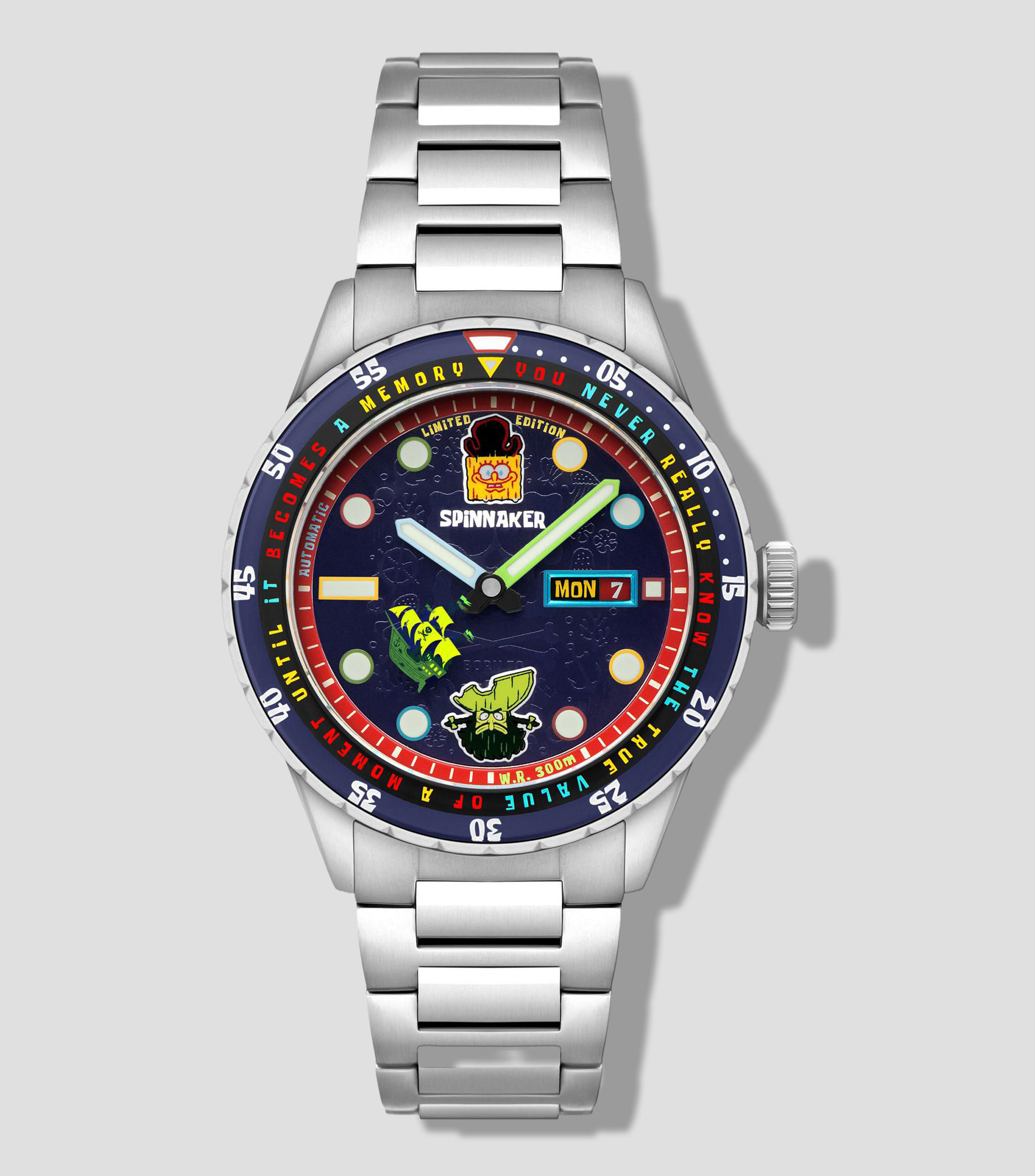 Reloj unisex Bob Esponja casual, plateado
