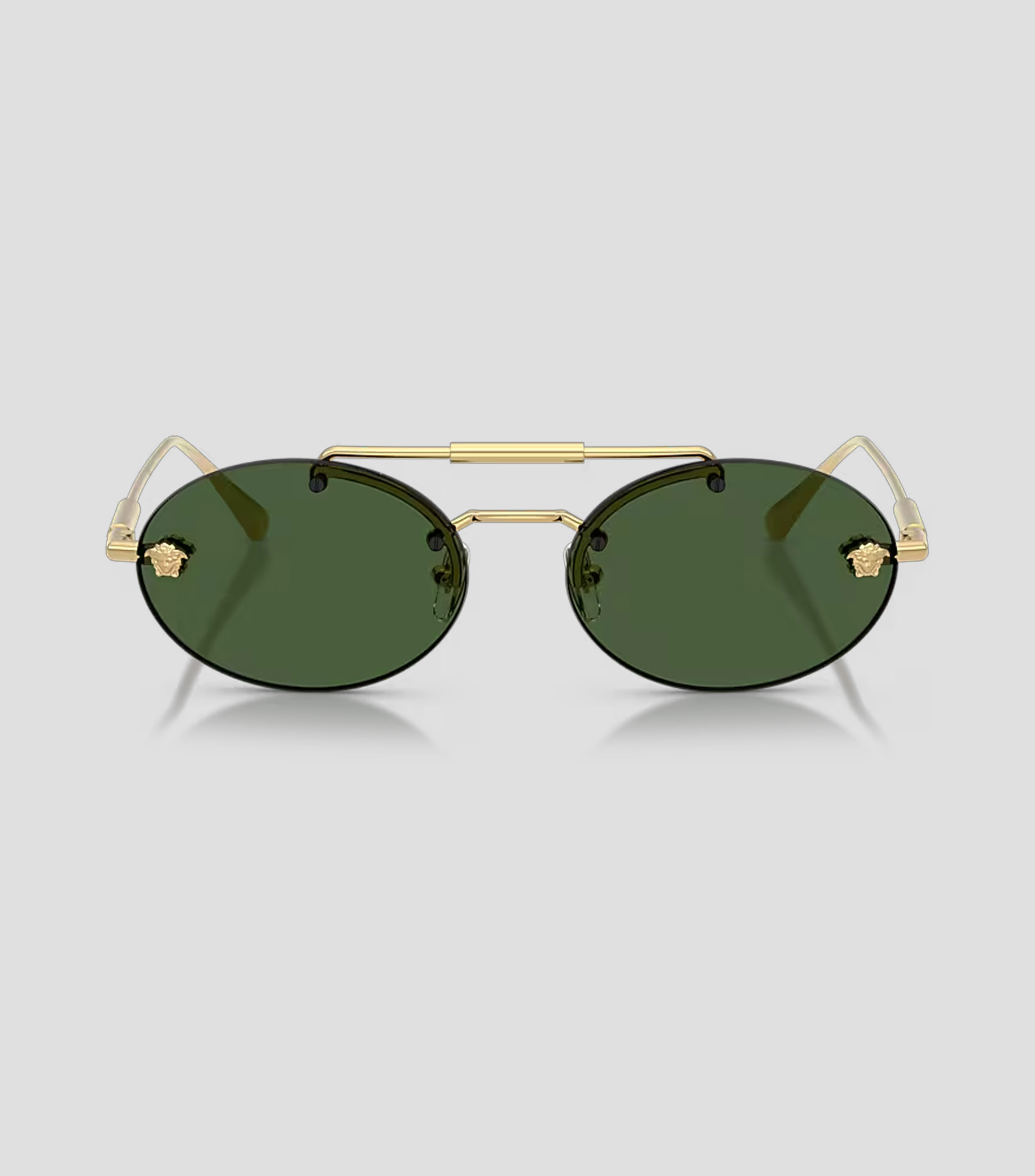 Lentes de sol ovalados dorados Hombre