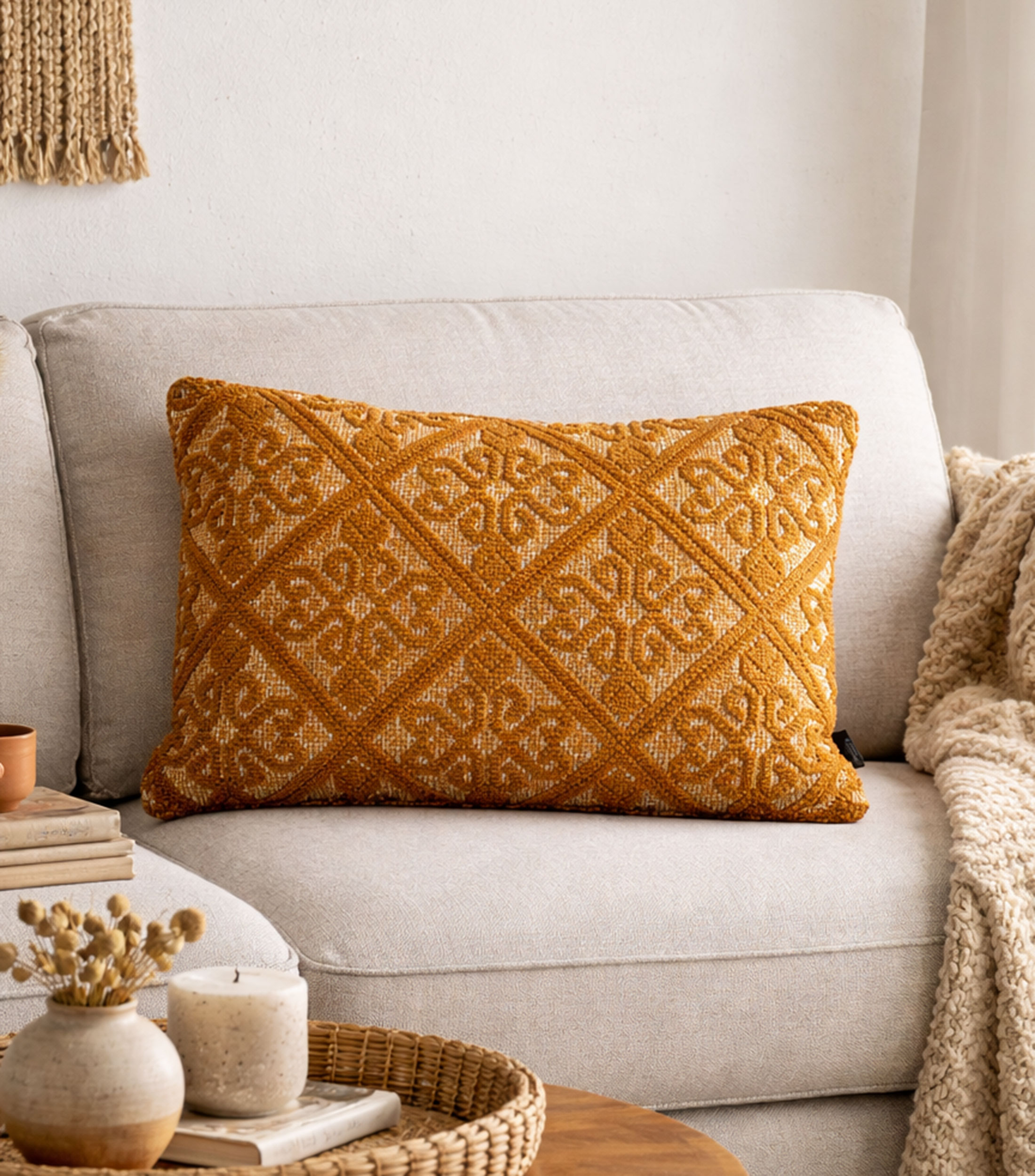 Cojín decorativo Retro amarillo