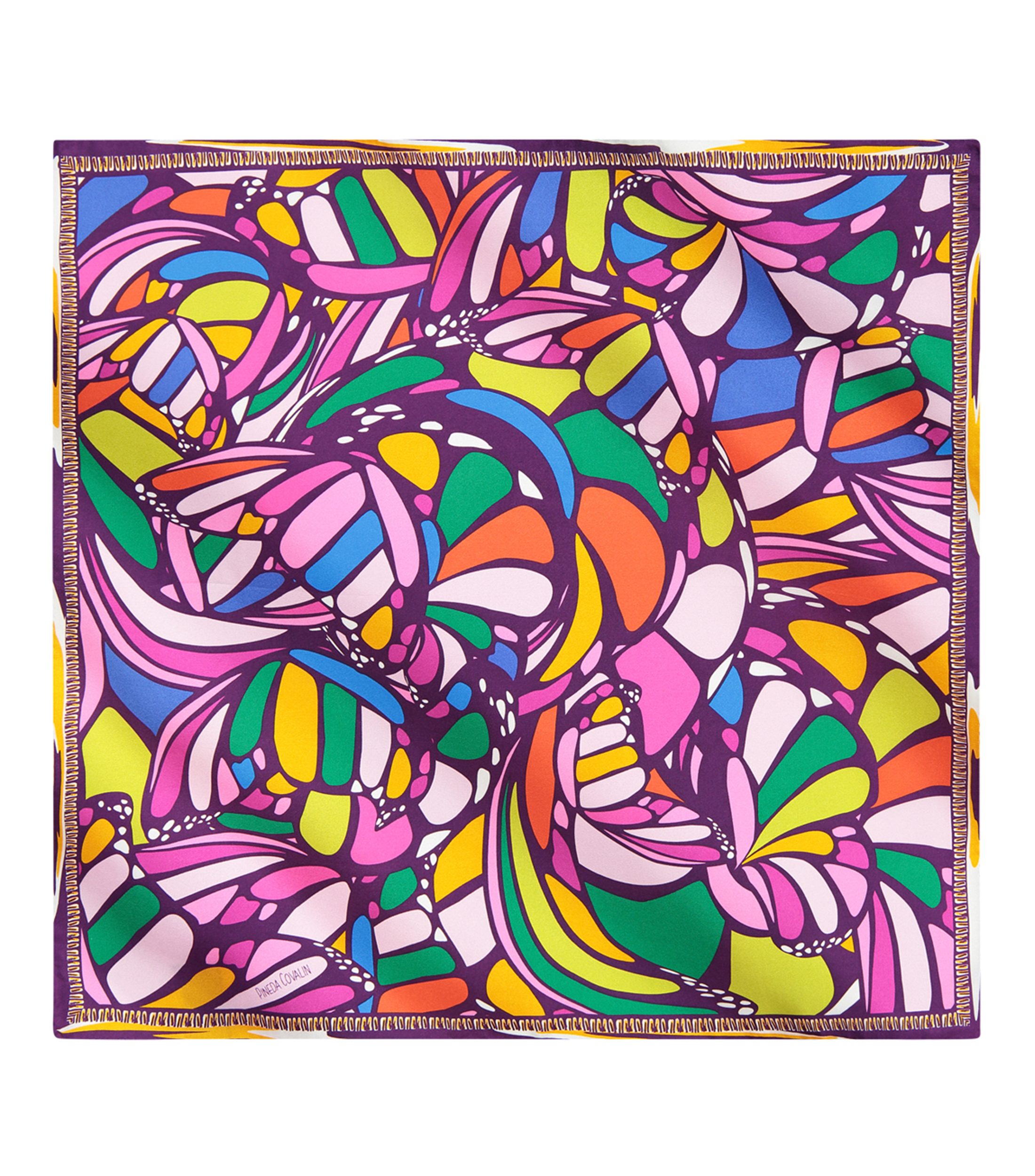 Mascada morada con mariposas Mujer