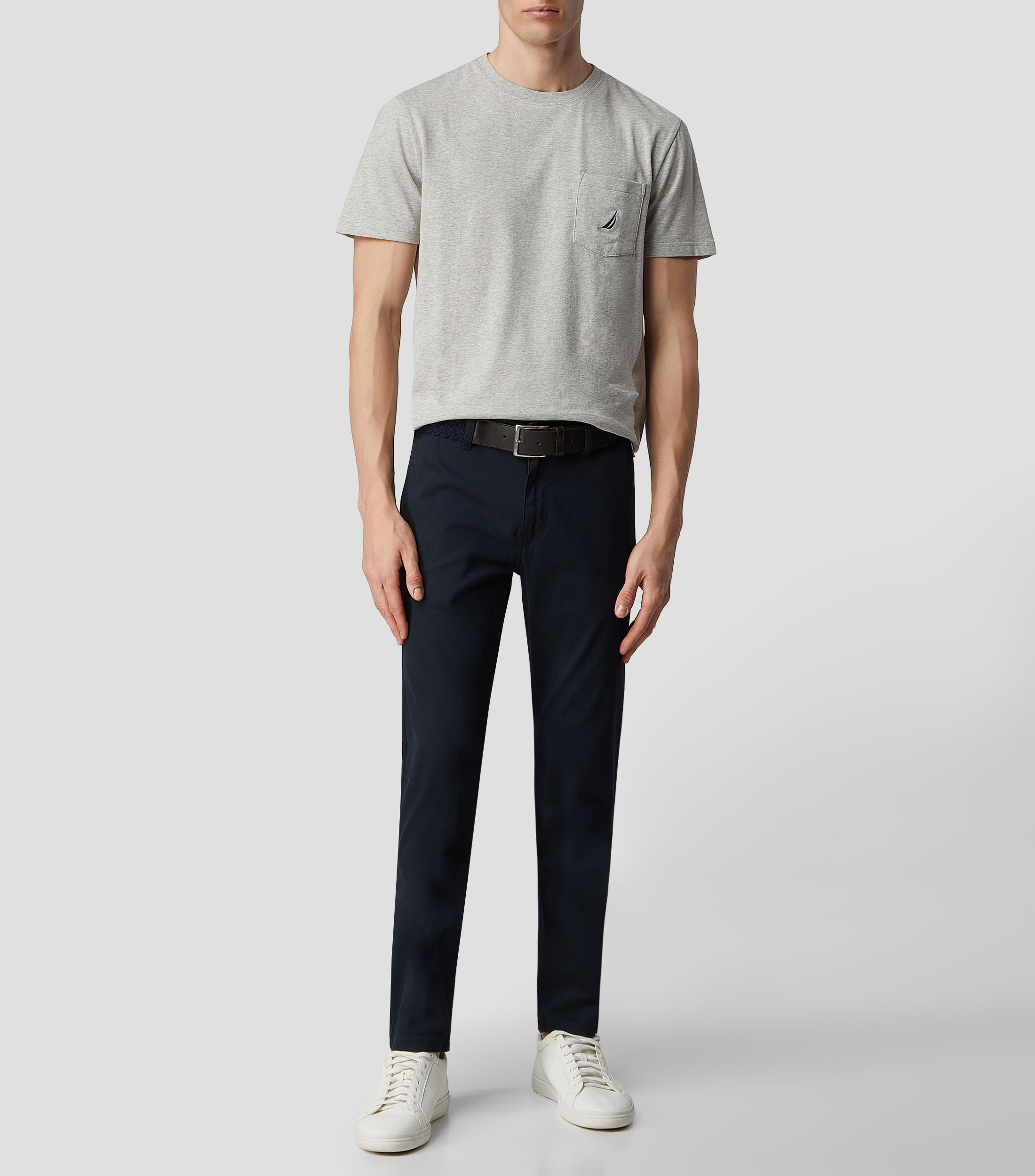 Playera cuello redondo manga corta jaspeada Hombre