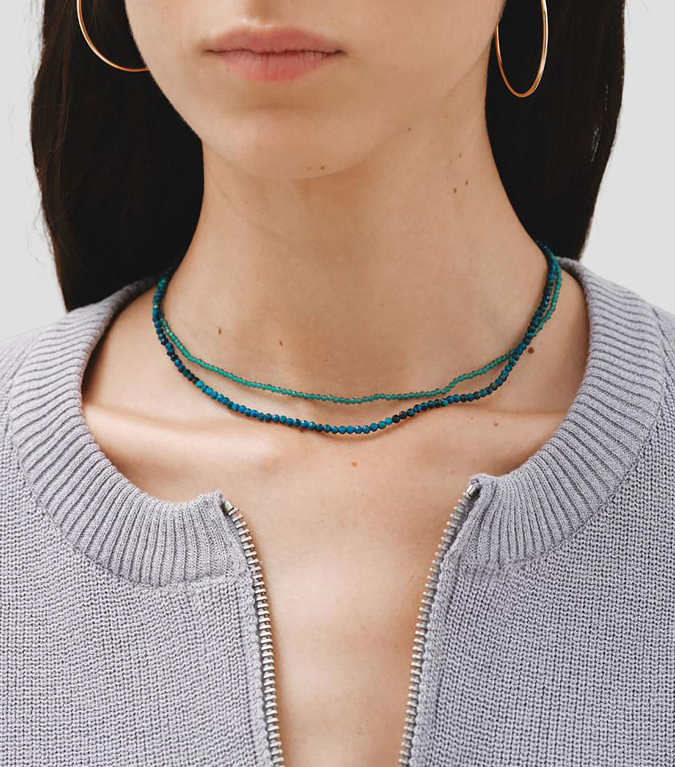 Collar en plata .925 con bolitas de crisocola Big Daddy Mujer