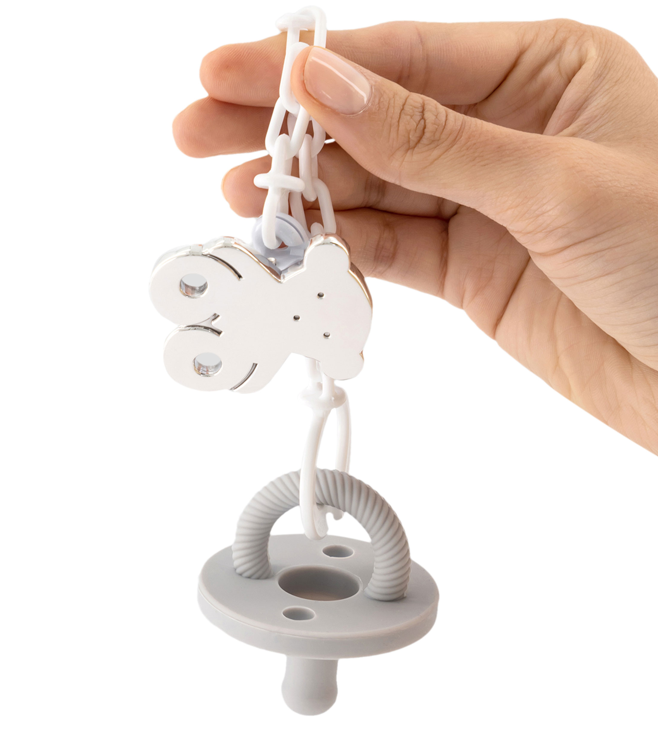 Porta chupones de plata