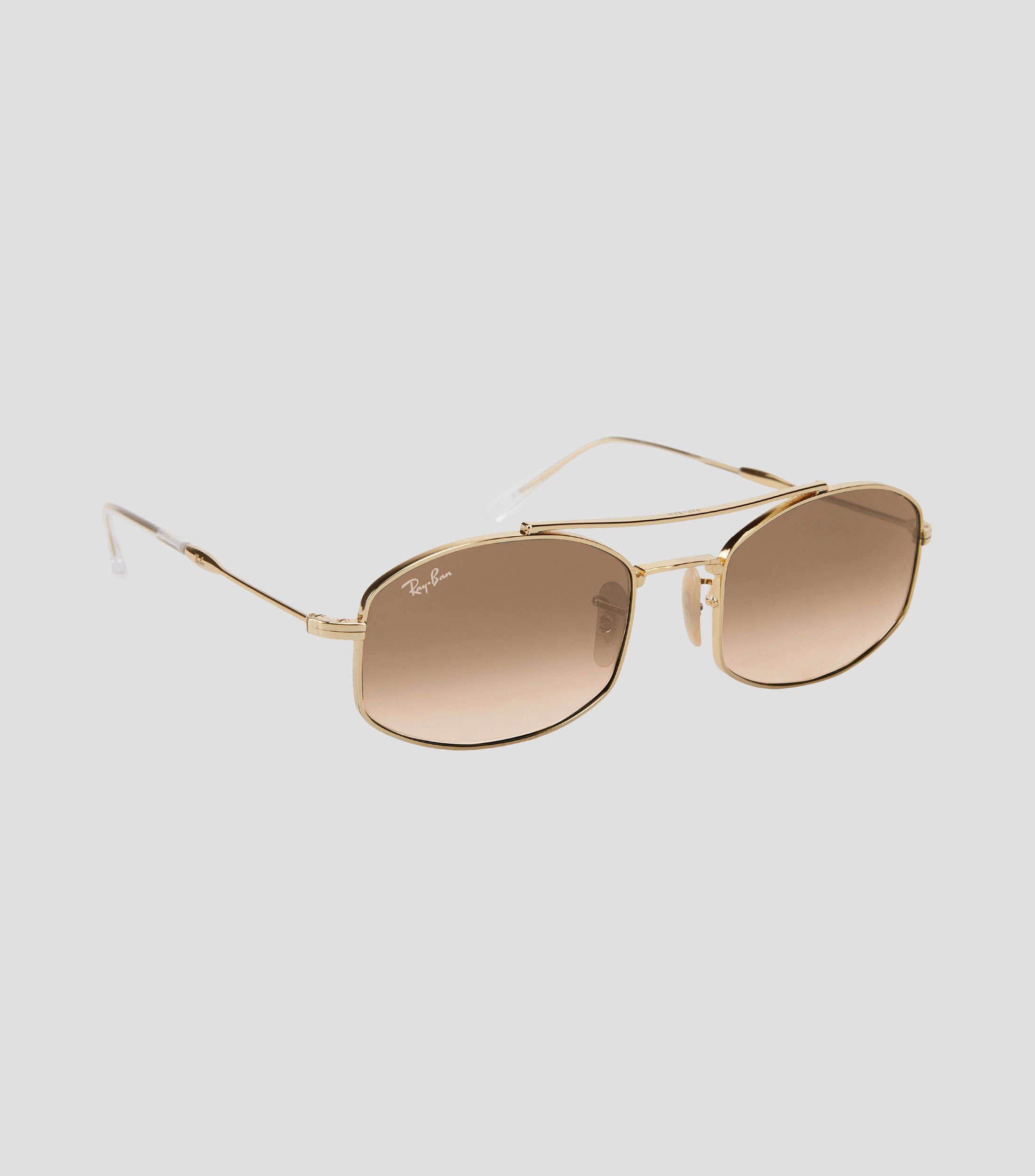 Lentes de sol ovalados dorados Unisex