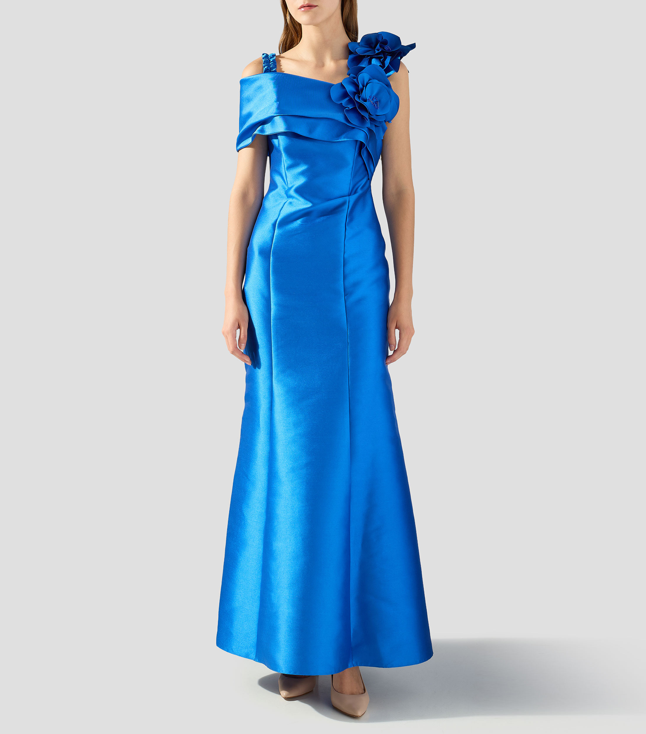 Vestido de fiesta largo liso Mujer