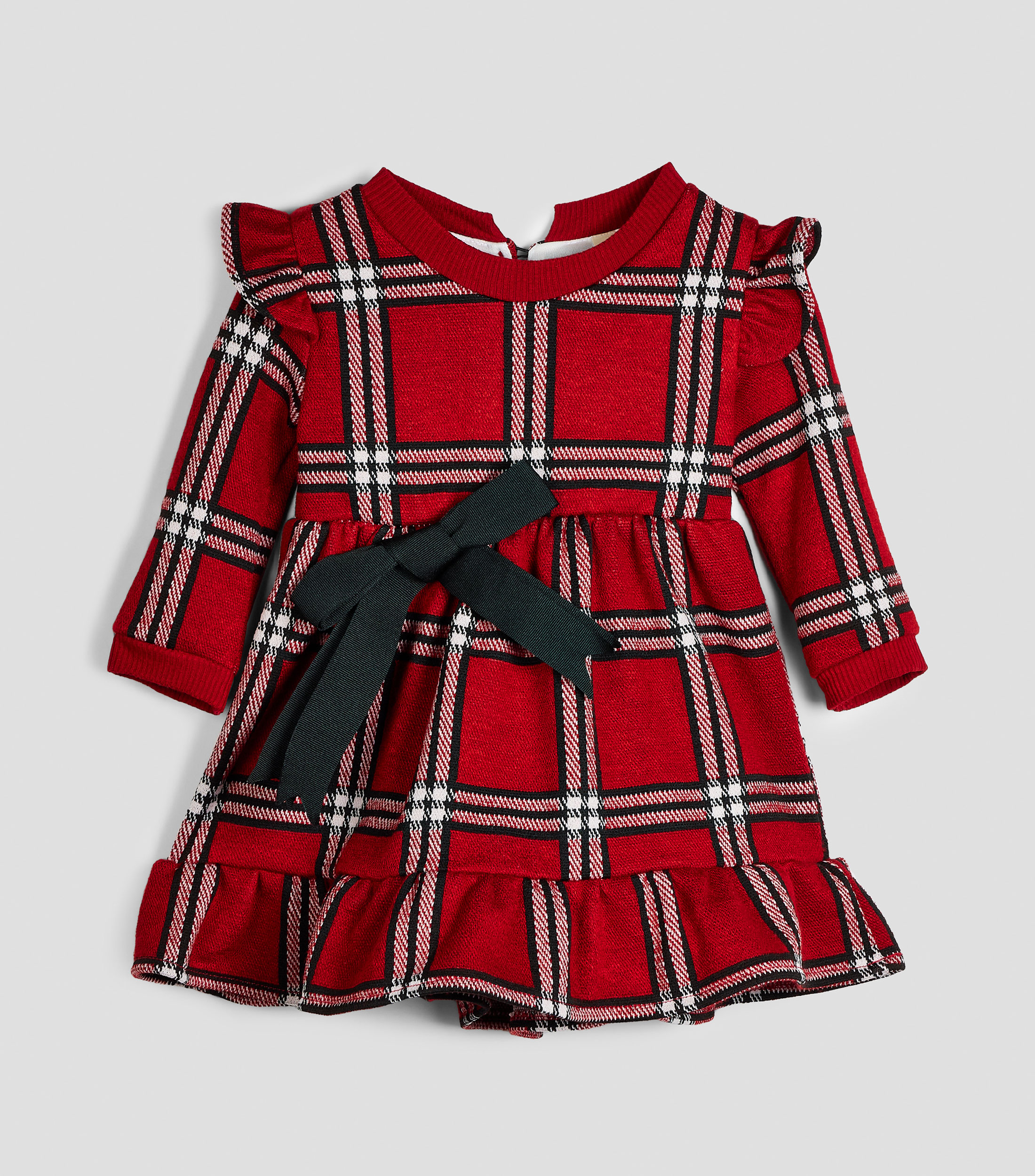 Vestido cuadros manga larga Bebé