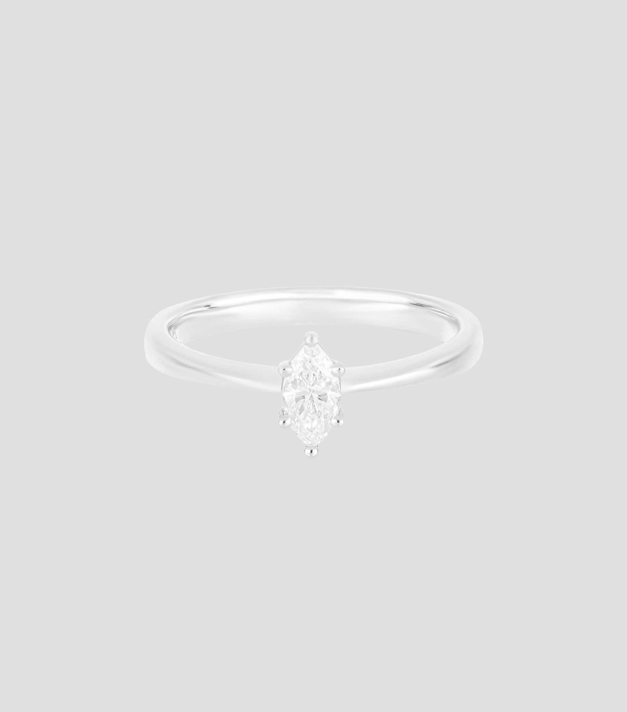 Anillo de compromiso en oro blanco 18 Kilates con diamante Mujer