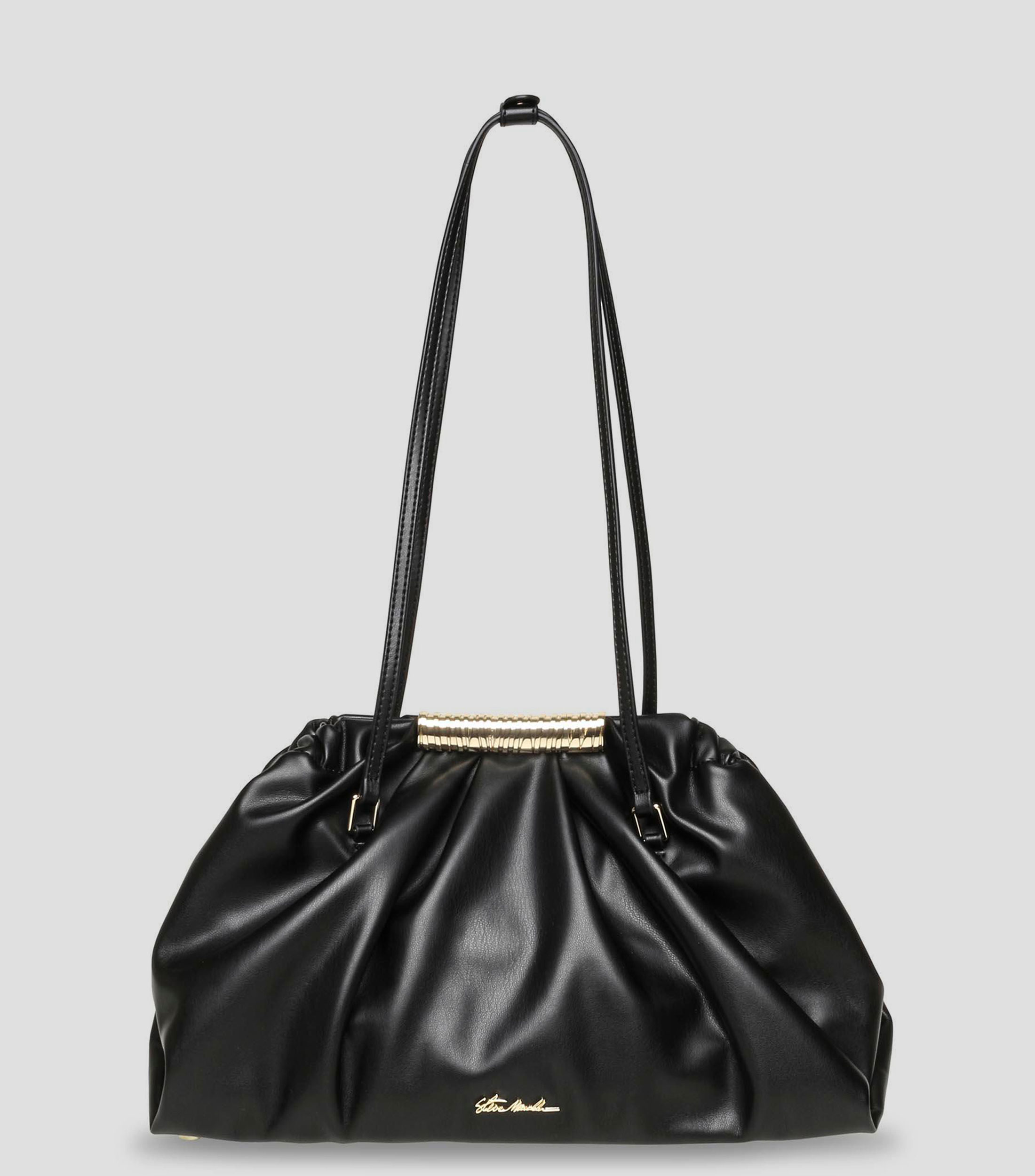 Bolsa satchel negra lisa Mujer