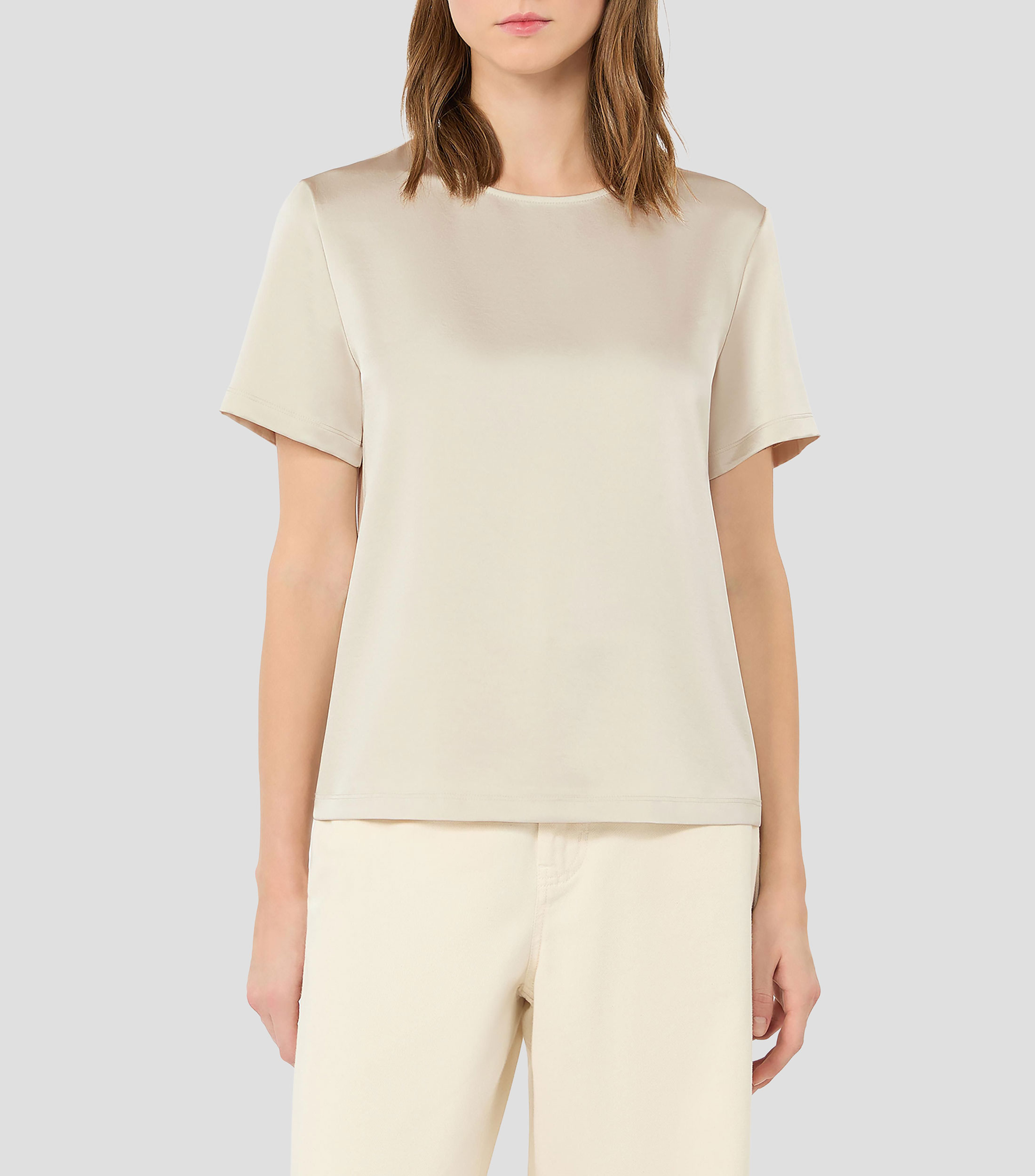 Blusa liso manga corta Mujer