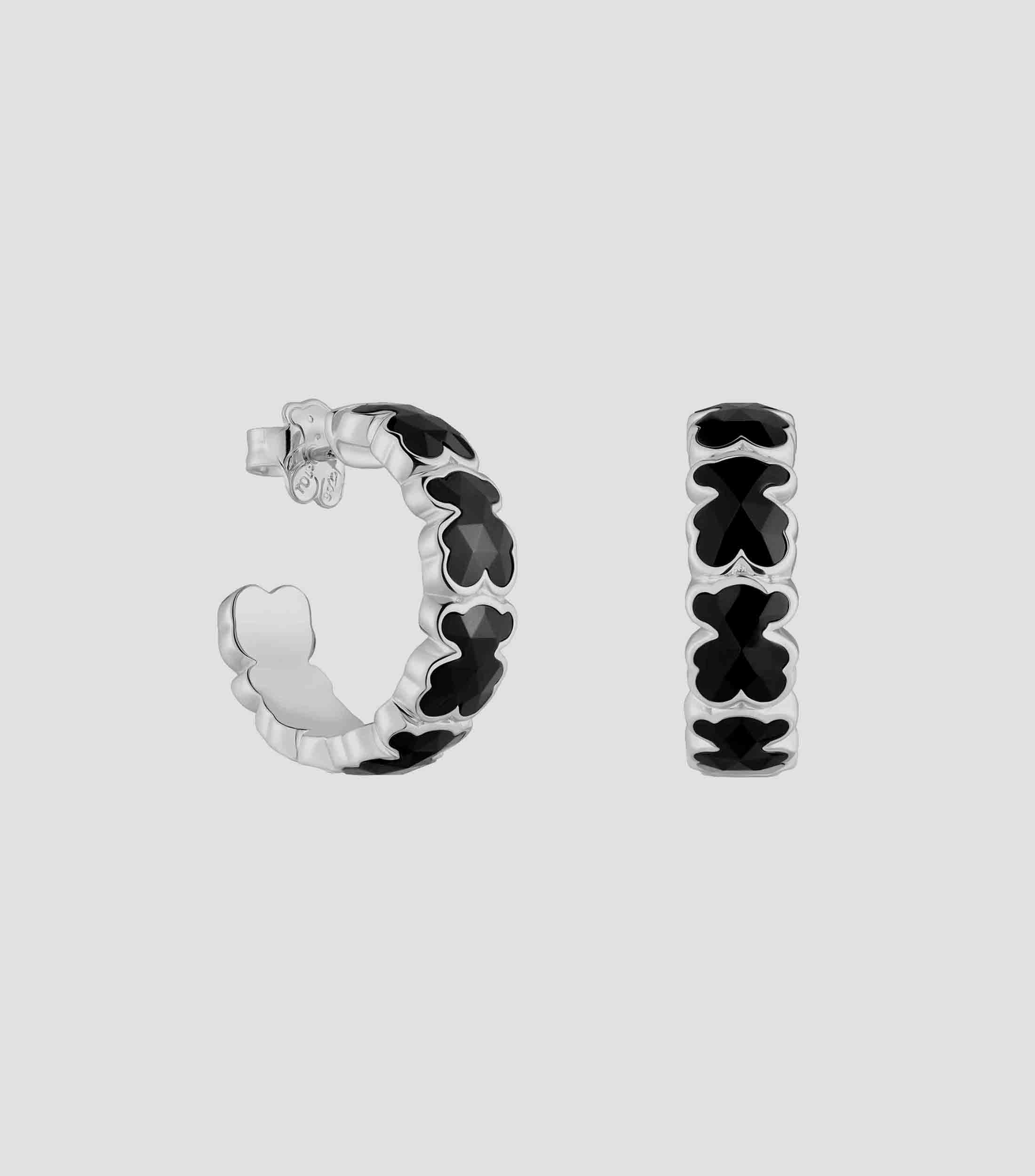 Aretes en plata .925 icon Color con onix Mujer